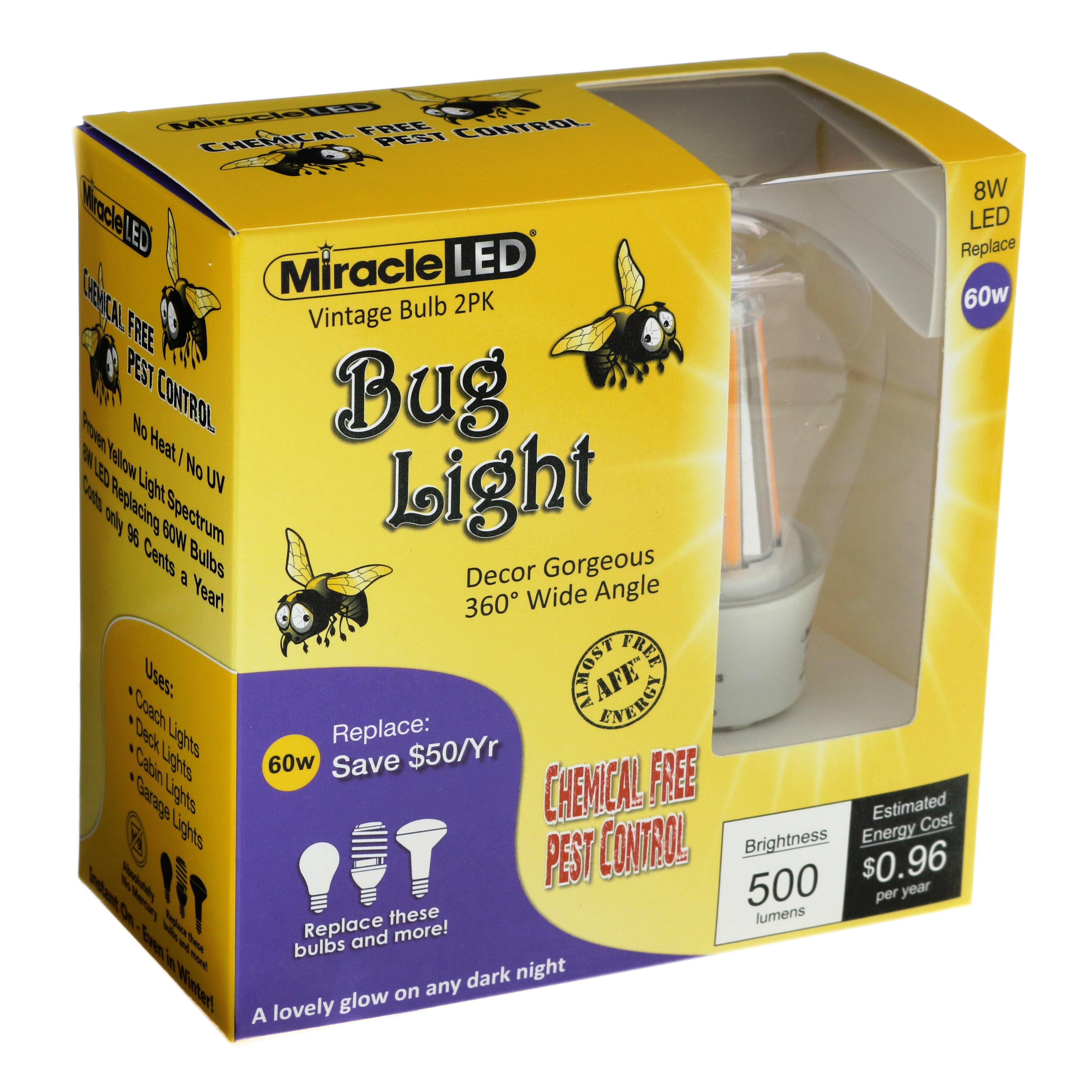 Miracle LED A19 60Watt Bug Light Bulbs Shop Light Bulbs at HEB