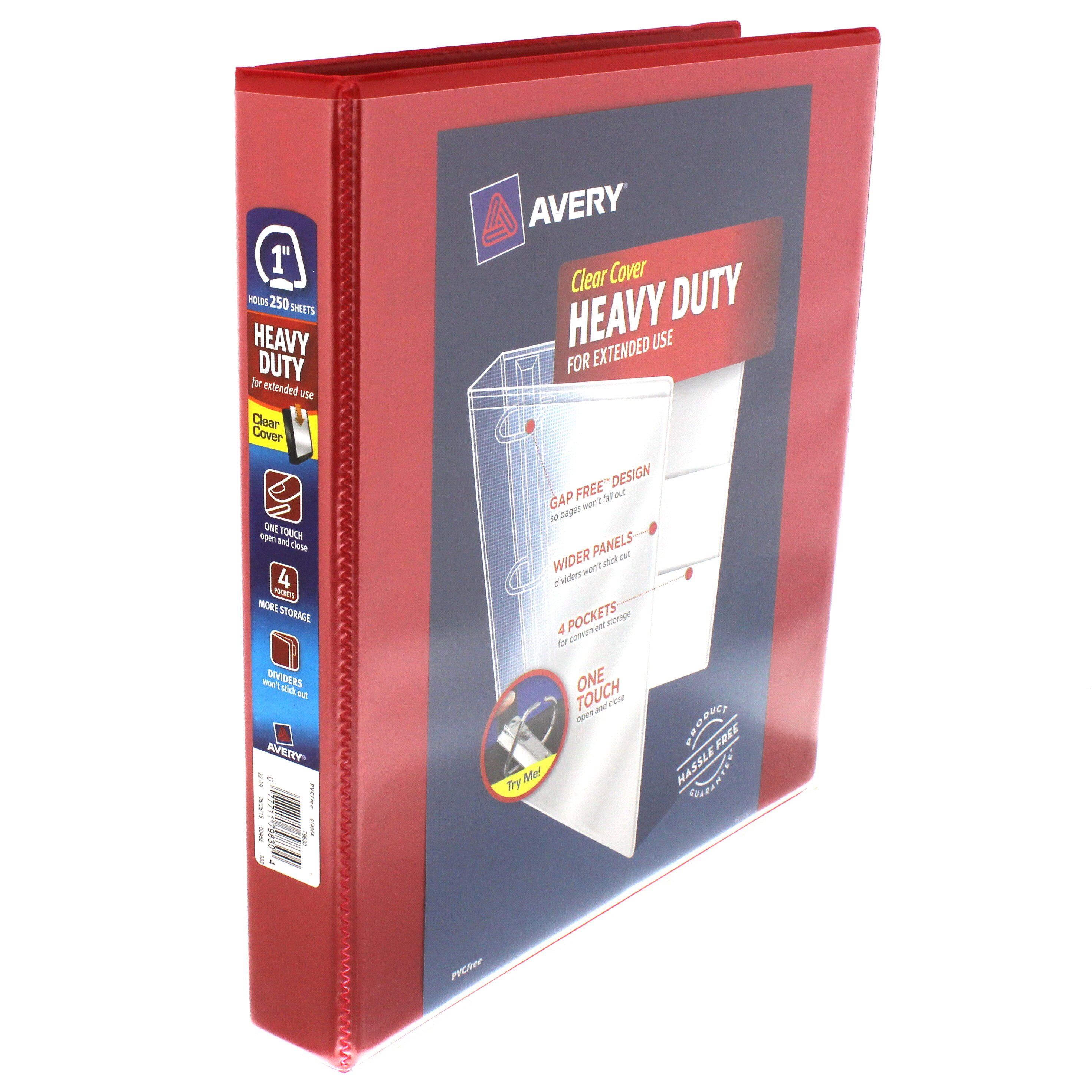 Avery 1" Heavy Duty View Binder, Red Shop Binders at HEB