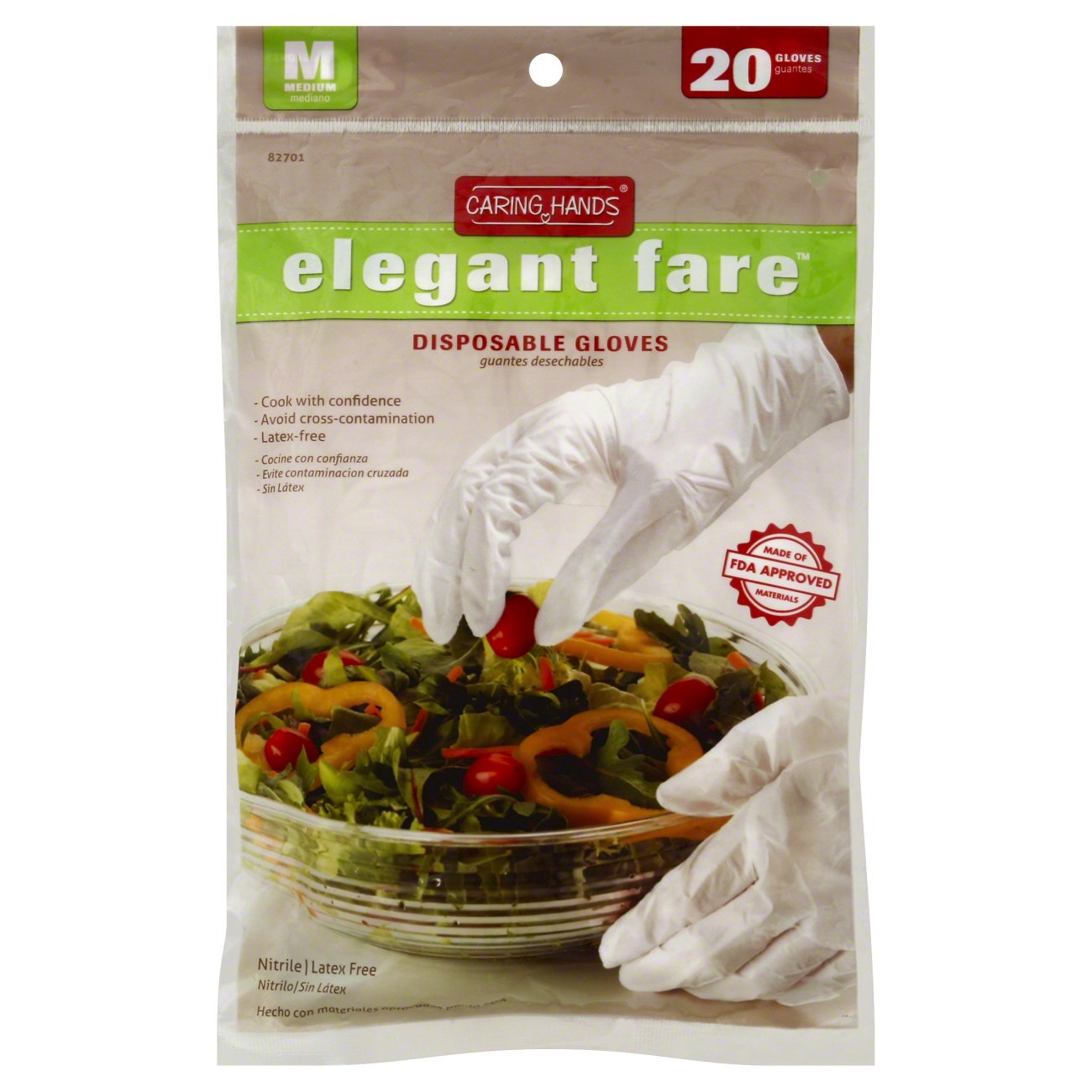 Big Time Products Caring Hands Elegant Fare Disposable Gloves Large