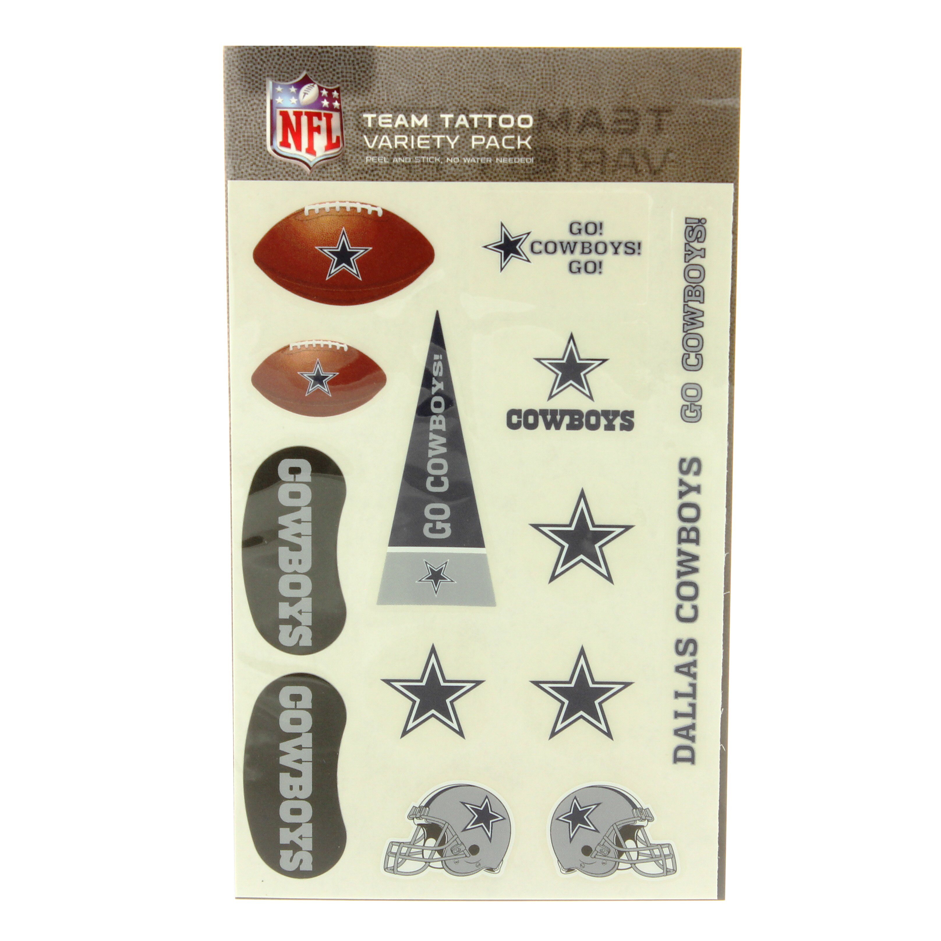 Dallas Cowboys 8-Pack Waterless Temporary Tattoos – Hub City Sports