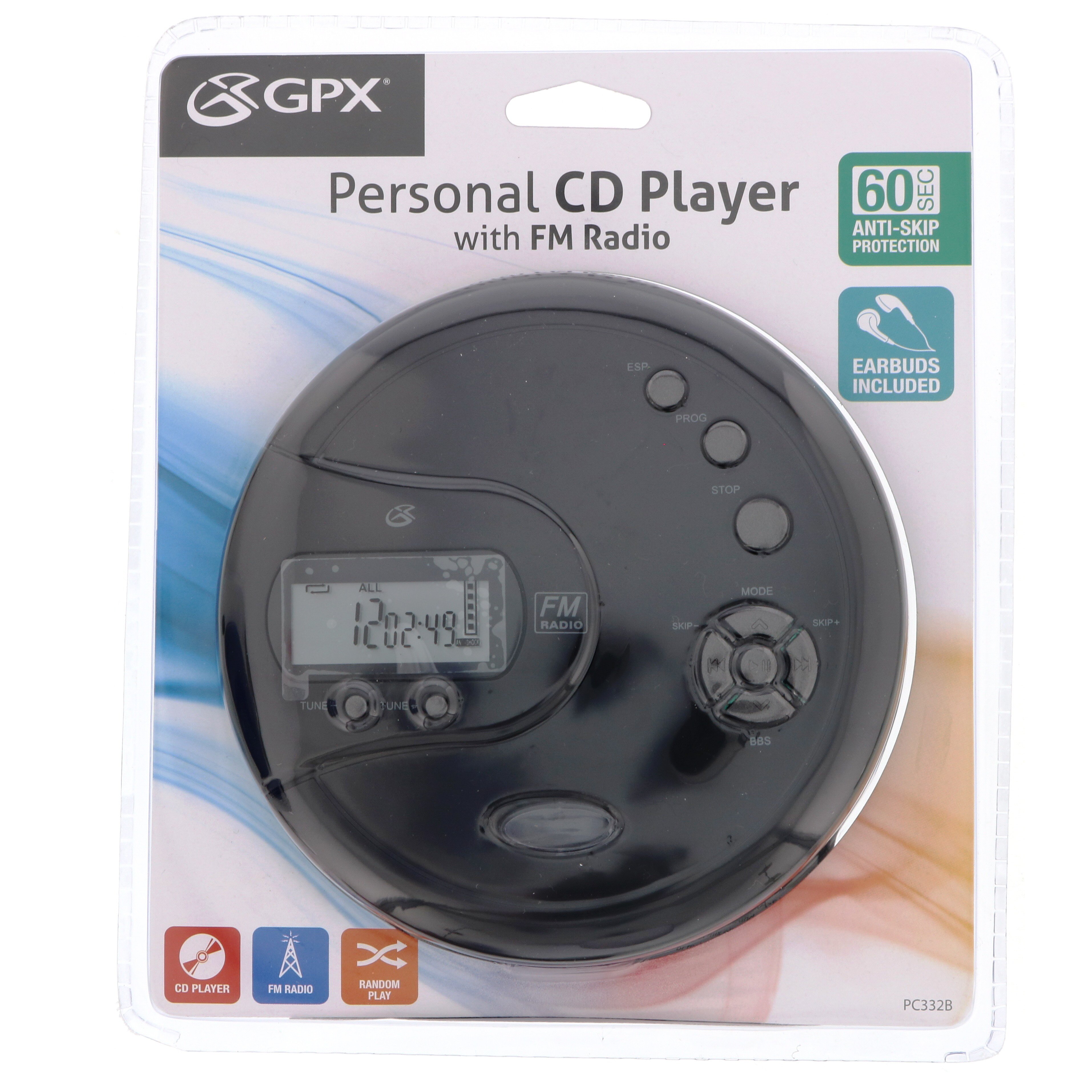 GPX PC332B Portable CD Player 
