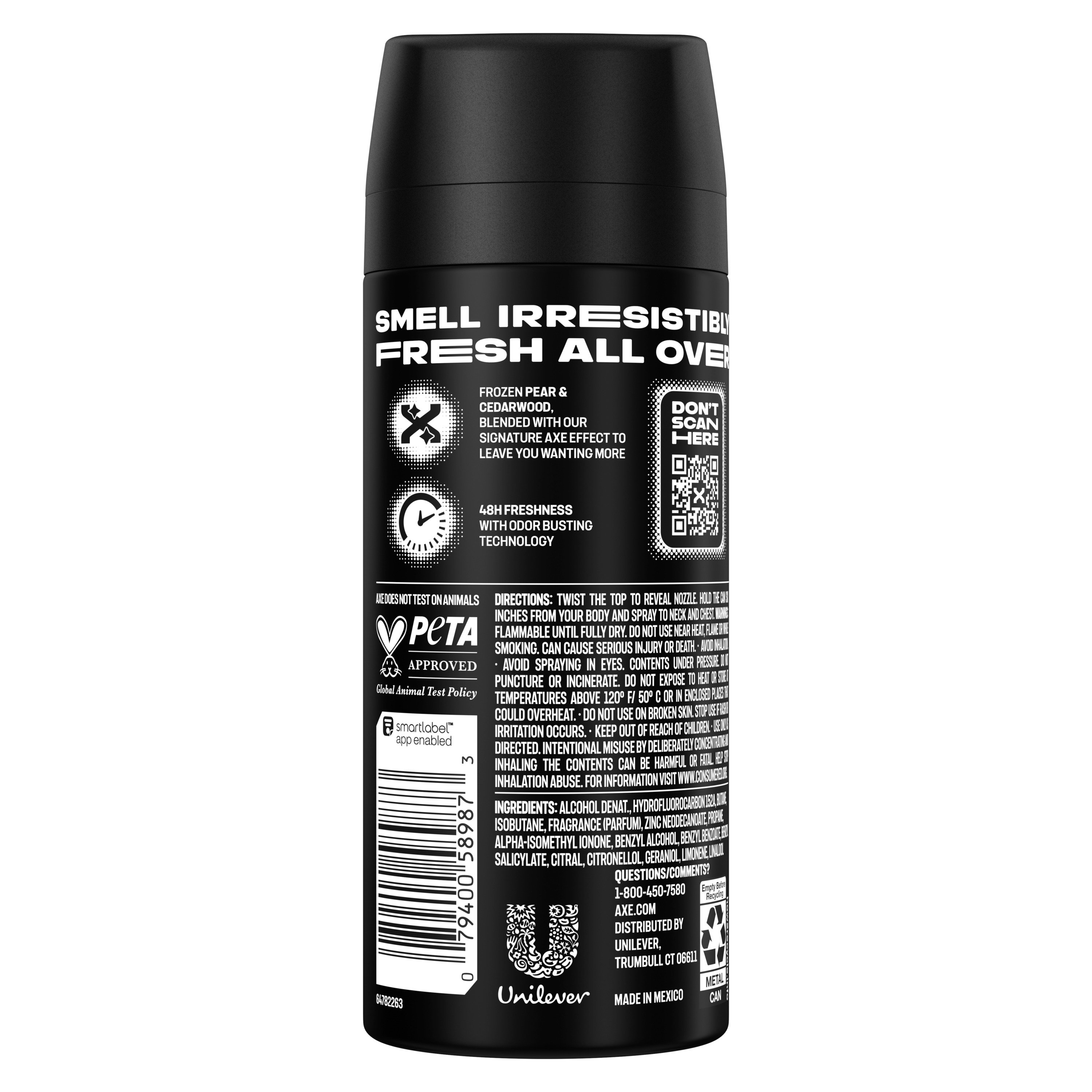 AXE Aluminum Free Deodorant Body Spray Black