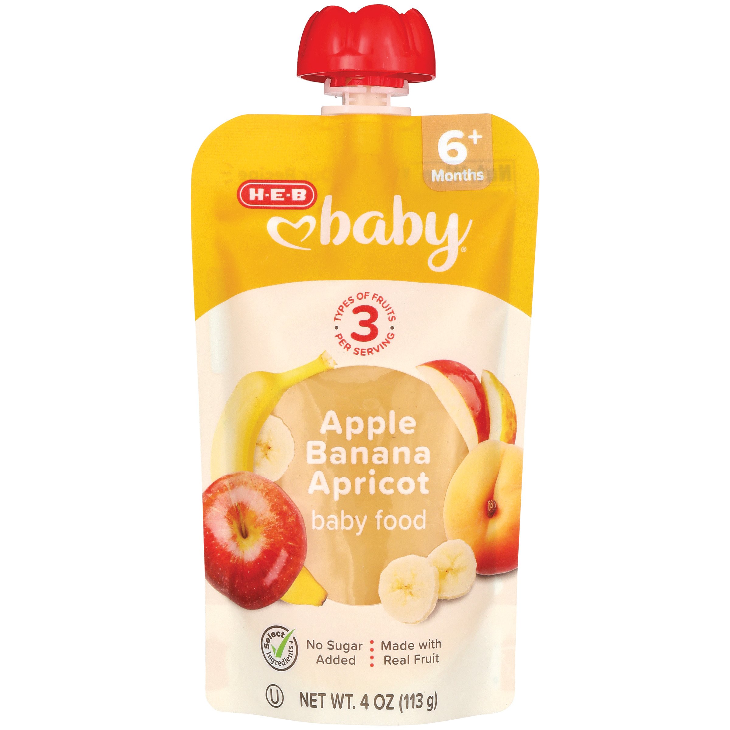 H-E-B Baby Apple Banana Apricot Pouch - Shop Baby Food At H-E-B