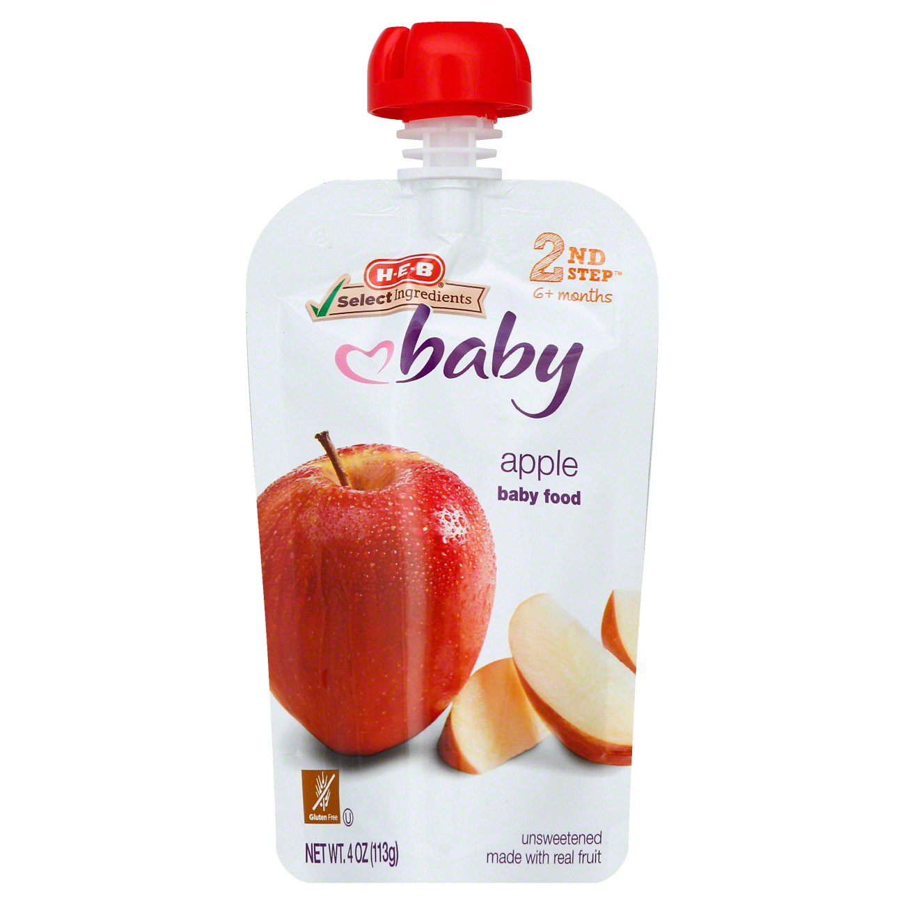 H-E-B Baby Food Pouch - Apple, 4 oz