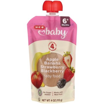 H-E-B Baby Food Pouch - Apple Banana Strawberry & Blackberry, 4 oz