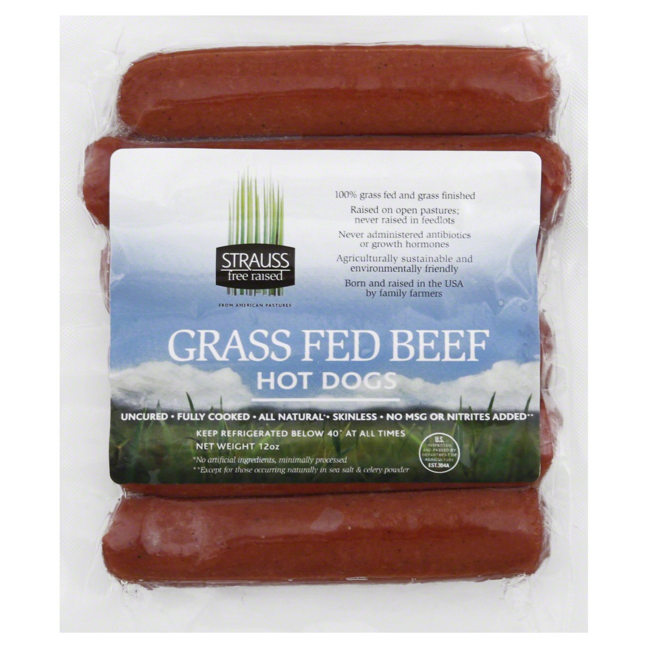 Strauss Grass Fed Beef Hot Dogs Shop Hot Dogs at HEB