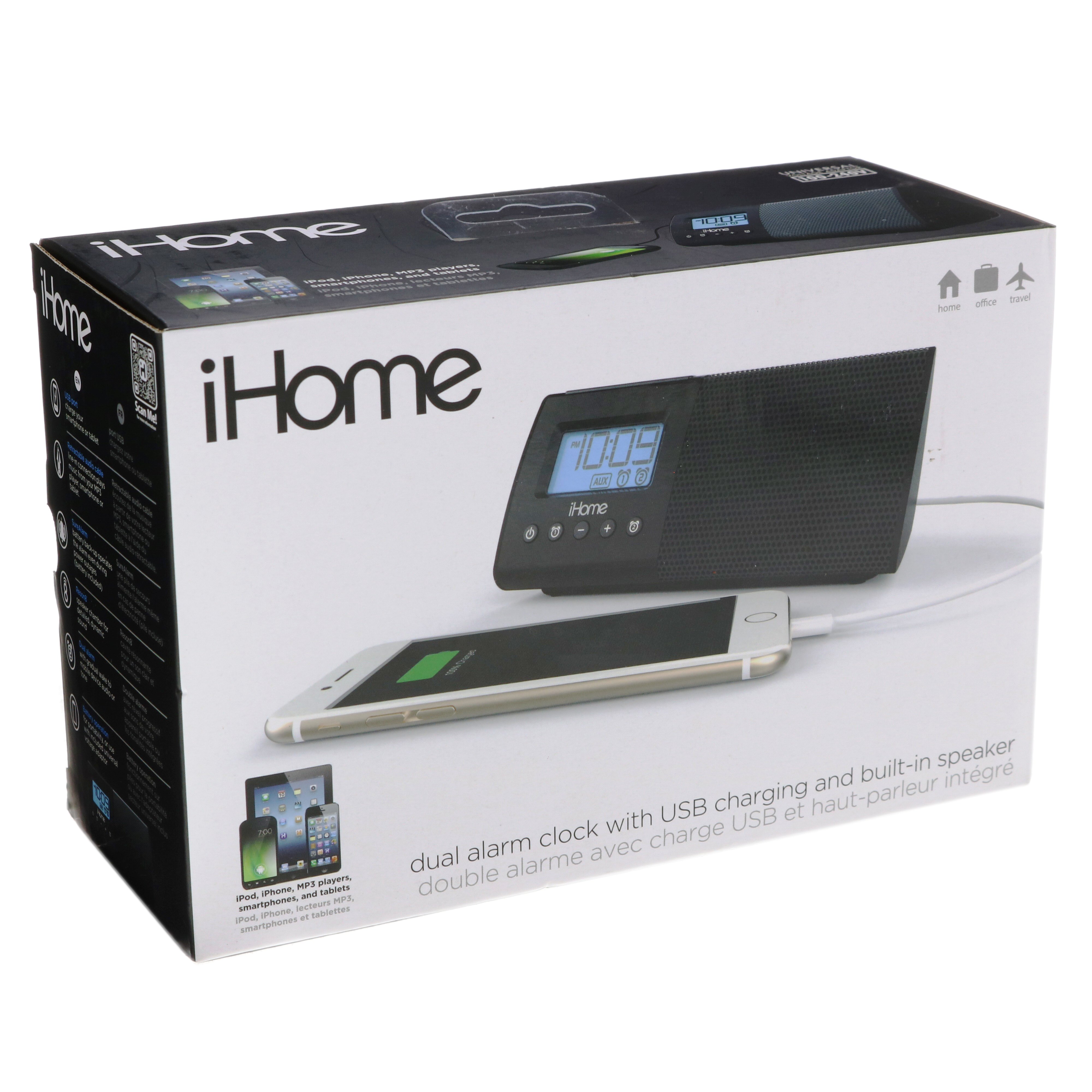 iHome Dual Alarm Clock with USB Charging & BuiltIn Speaker Shop at HEB