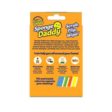 Scrub Daddy Sponge Daddy Dual Sided Sponge, 4 pk