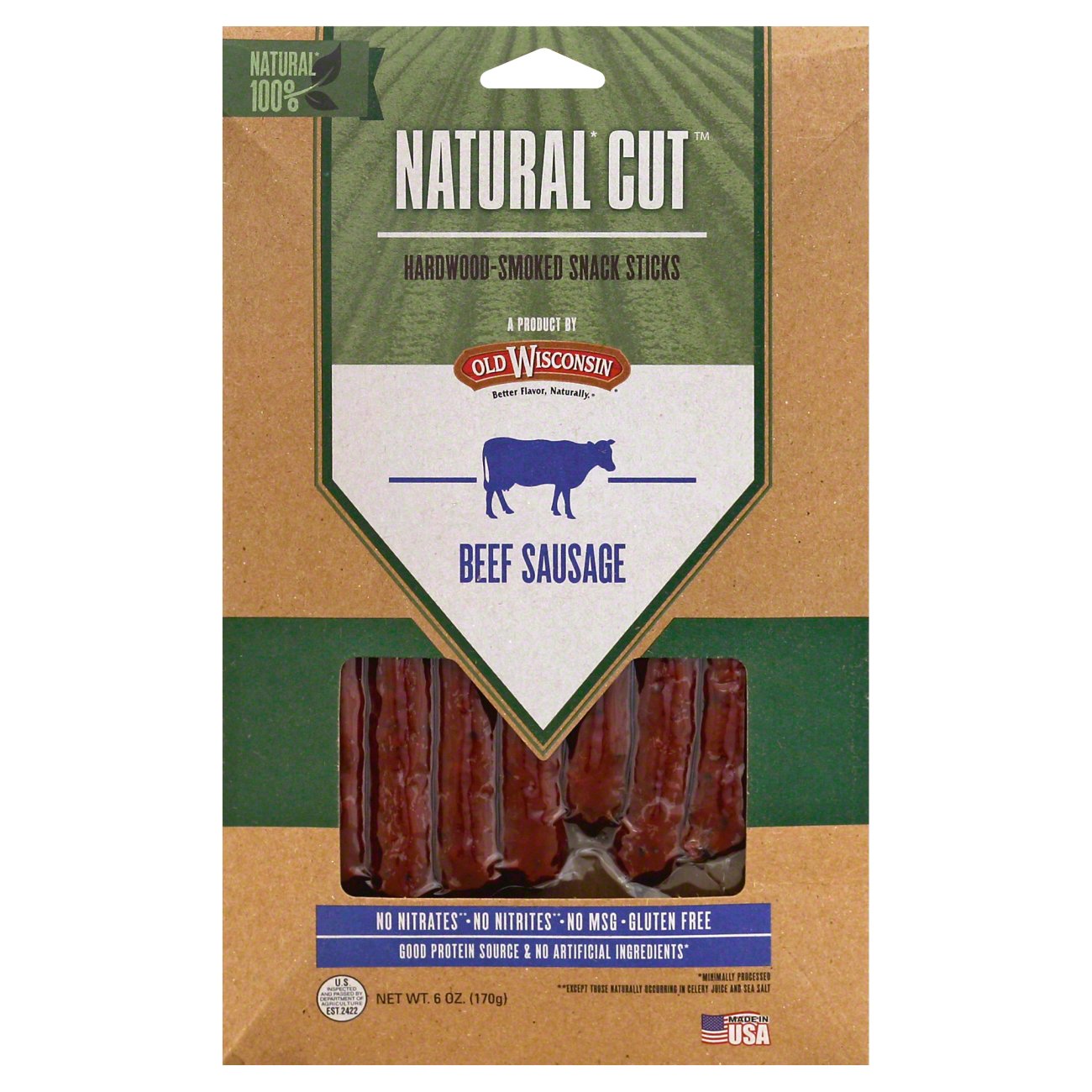 Old Wisconsin Natural Cut Beef Snack Sticks Shop Jerky at HEB
