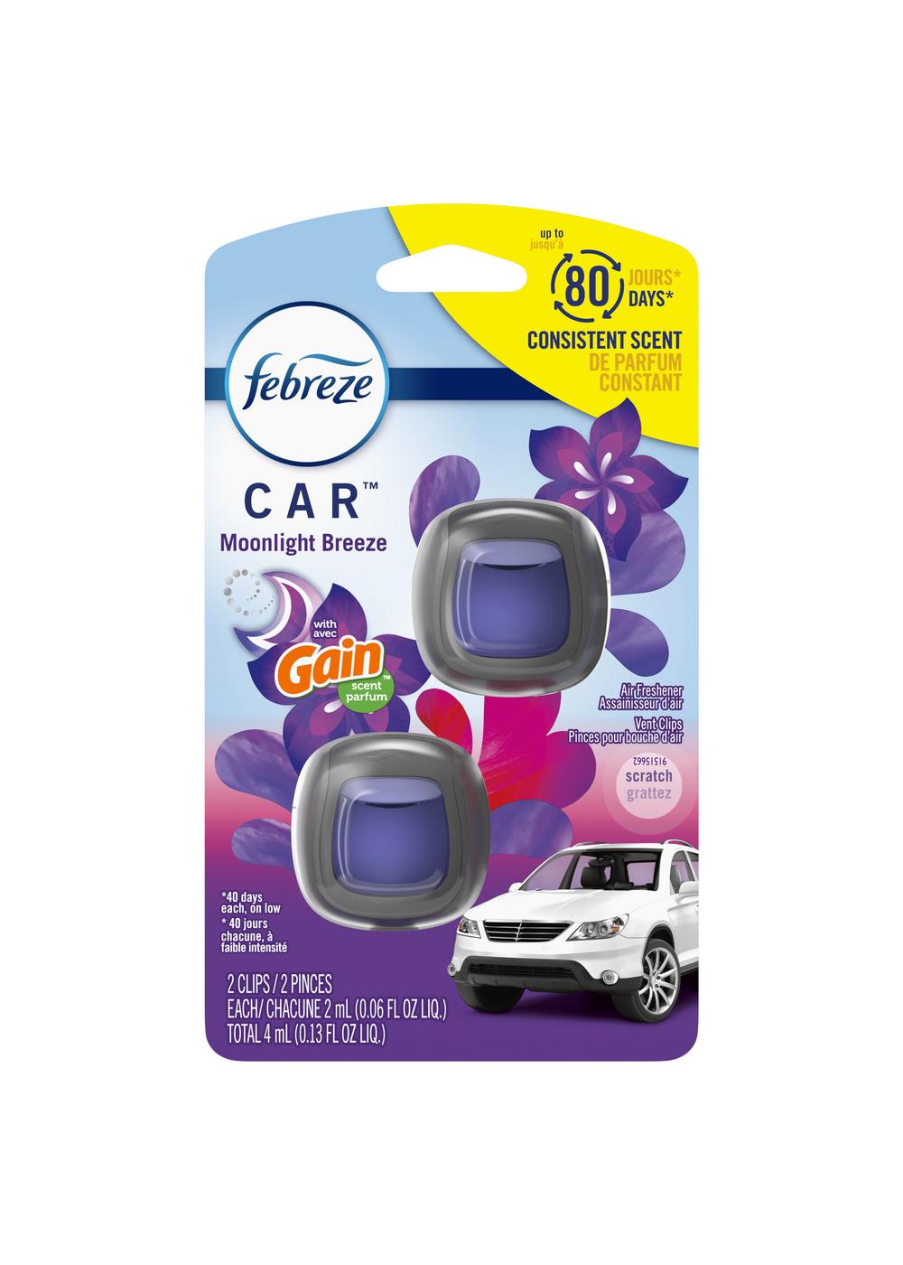 Febreze Car Vent Clip Air Fresheners - Gain Moonlight Breeze; image 1 of 2