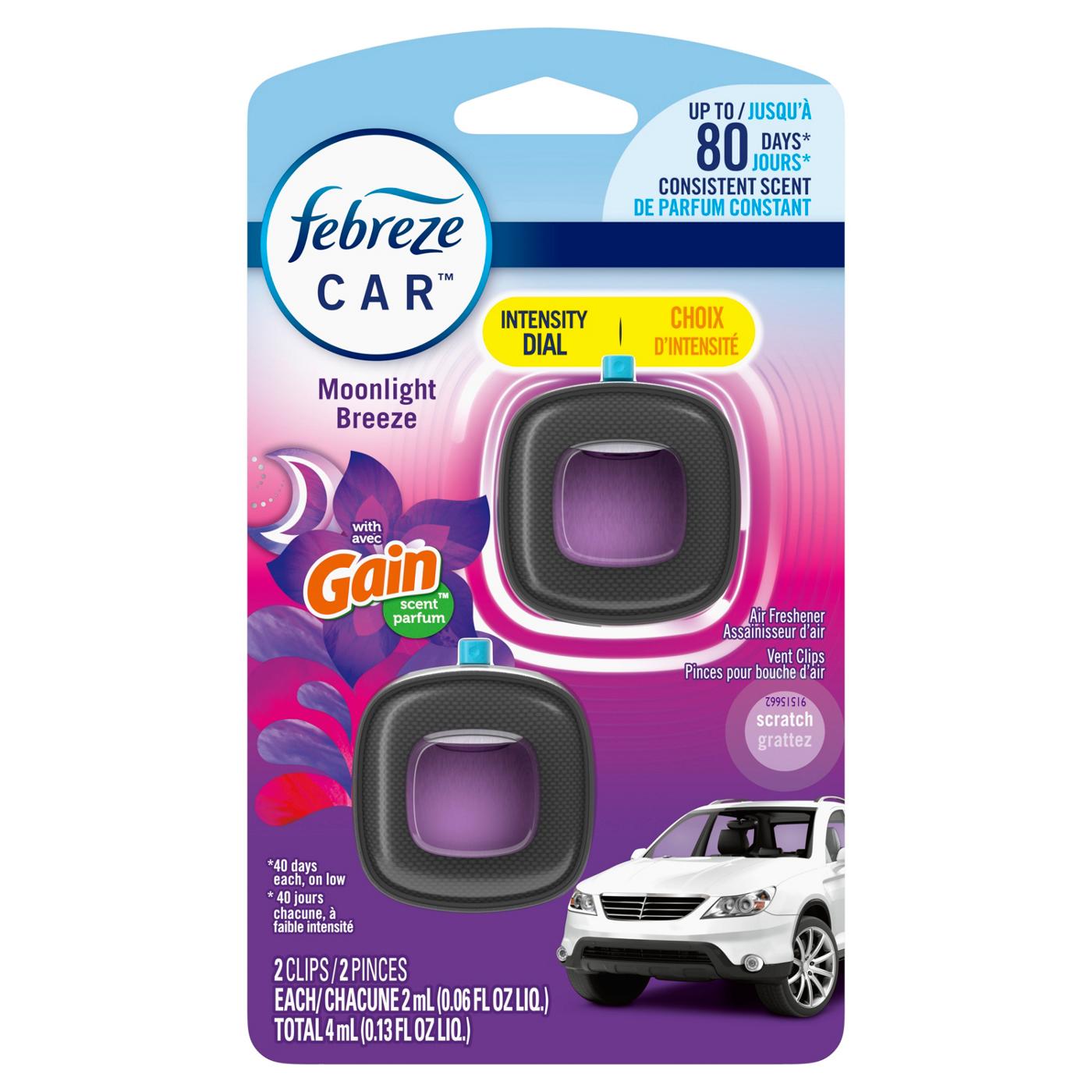 Febreze Car Vent Clip Air Fresheners - Gain Moonlight Breeze; image 1 of 8