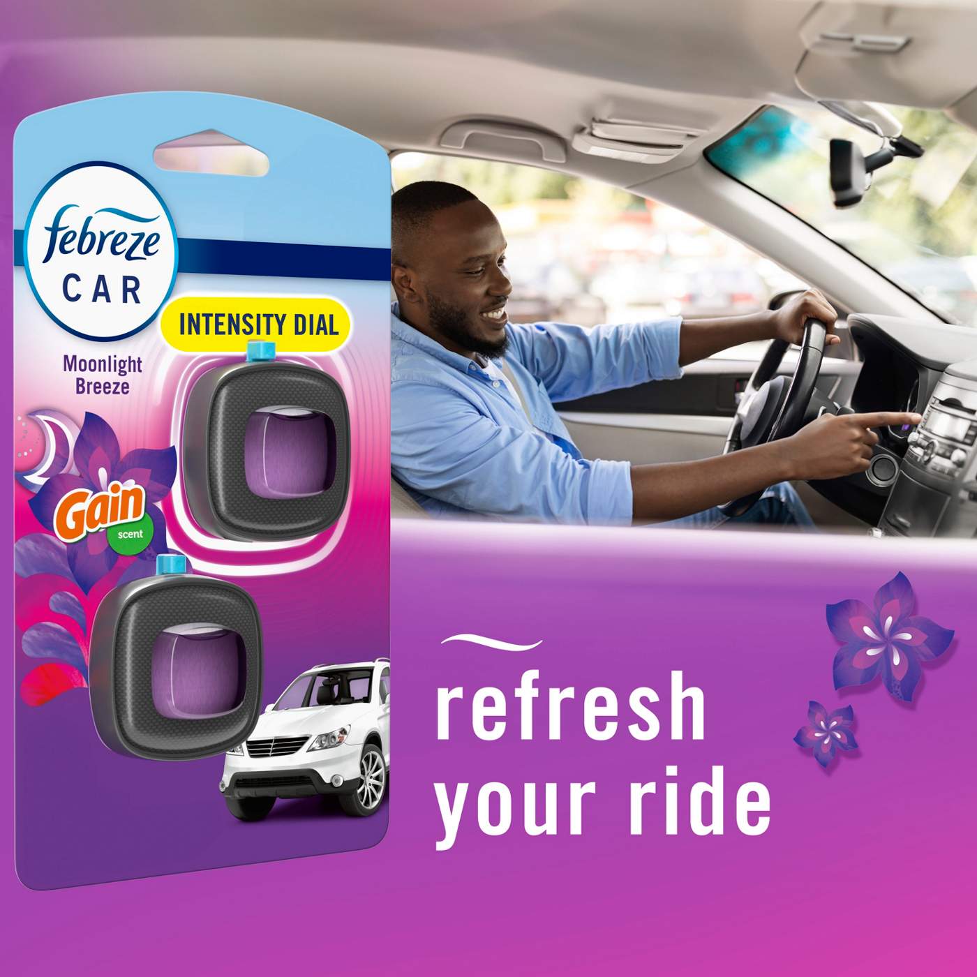 Febreze Car Vent Clip Air Fresheners - Gain Moonlight Breeze; image 5 of 8