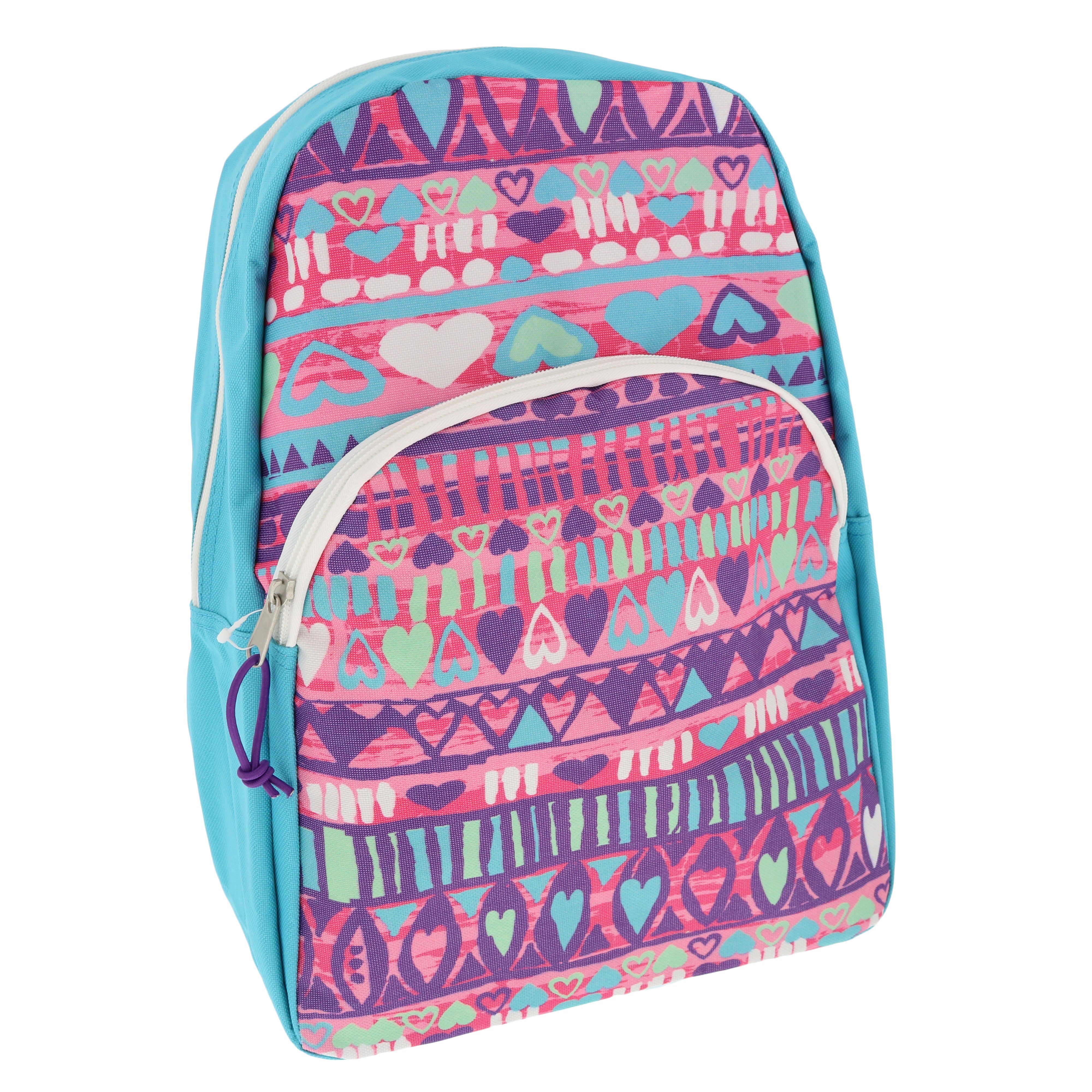 Trailmaker Girl's Printed Toddler Backpacks, Teal & Pink Hearts - Shop ...