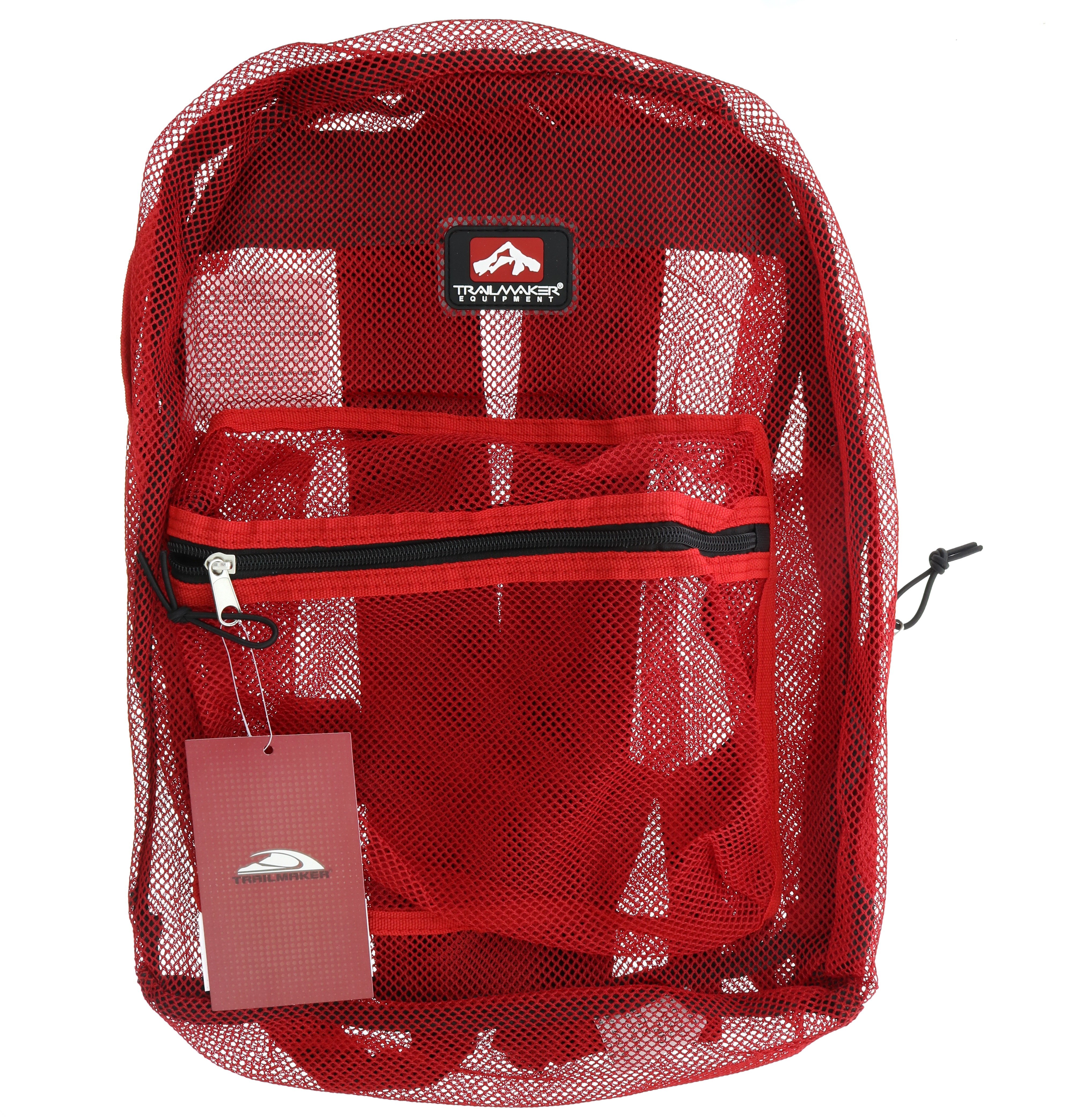 red mesh backpack