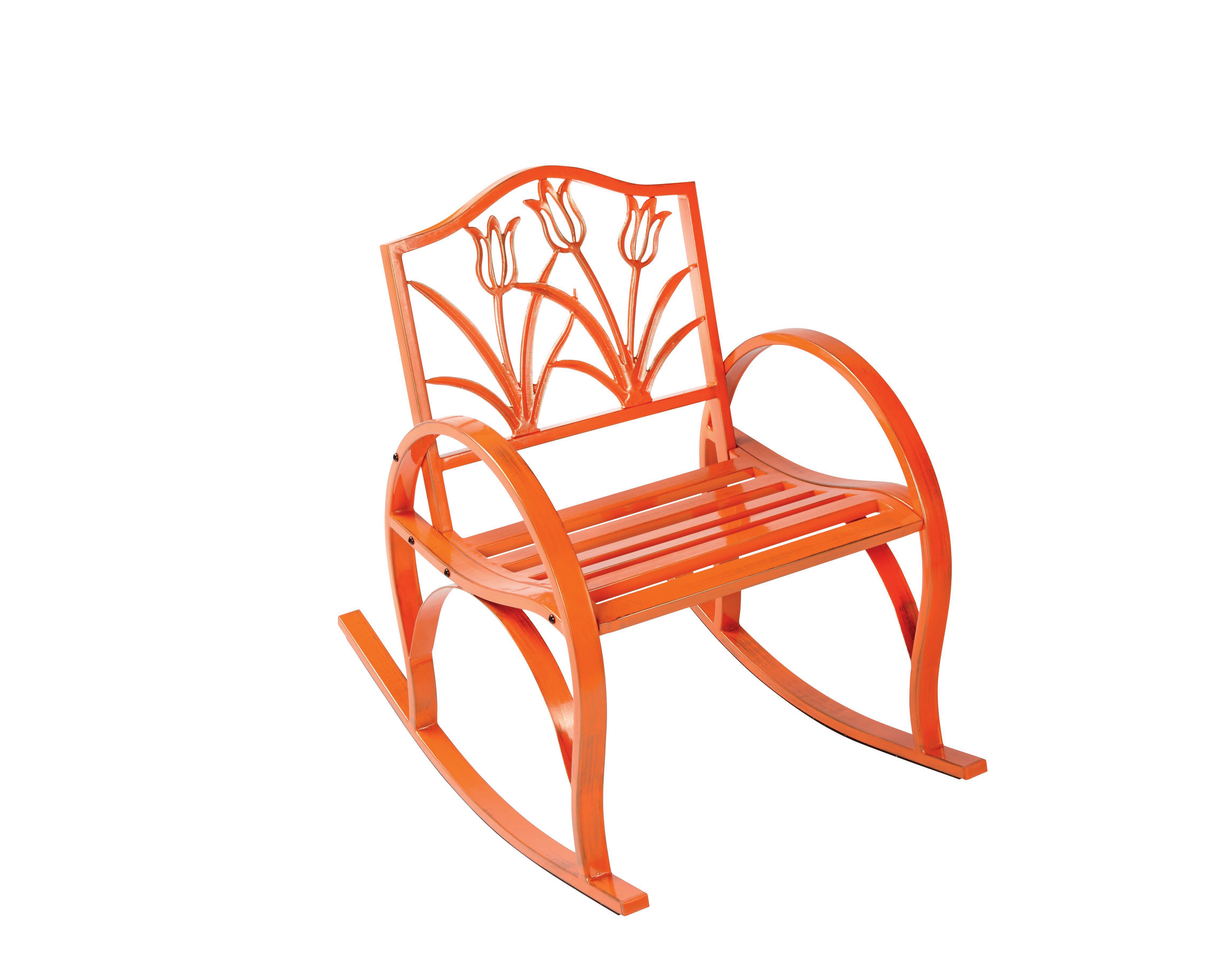 Outdoor Solutions Orange Tulip Rocking Chair - Shop Chairs & Seating at ...