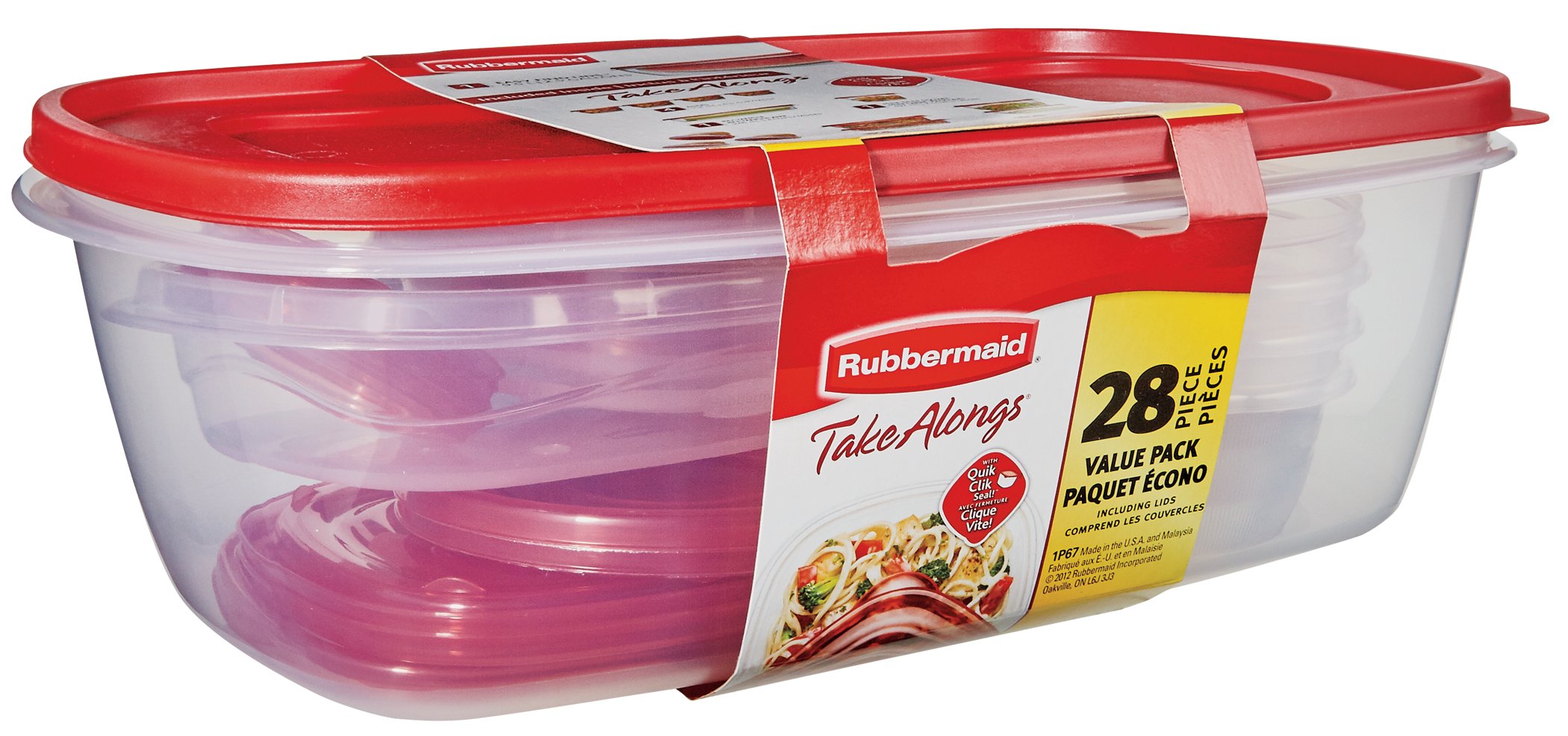 Rubbermaid Takealongs 28 Piece Storage Set Red Dishwasher Microwave Freezer  Safe