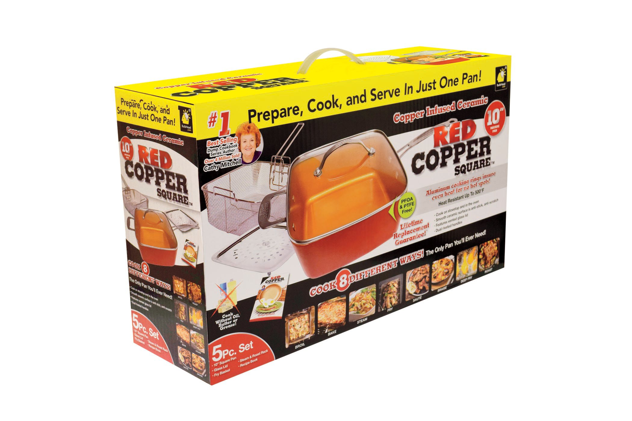 As Seen On TV Red Copper Square Pan Shop Cookware at HEB