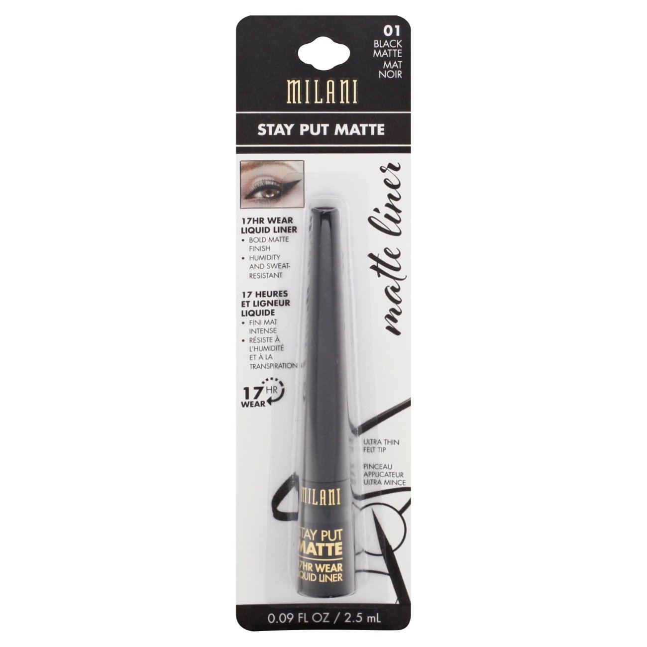 Milani Stay Put Liquid Eyeliner Matte Black - Shop Eyeliner at H-E-B