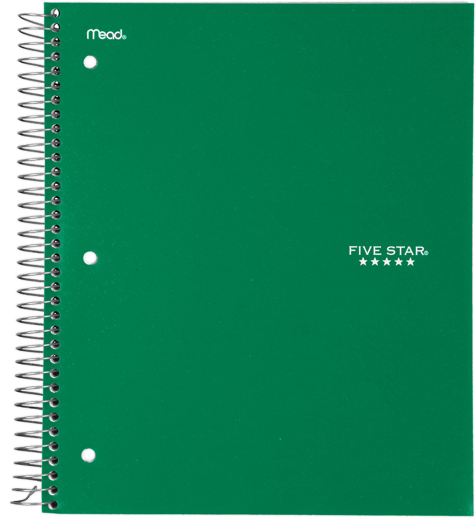 Mead Five Star Wirebound 3 Subject College Ruled Notebook, Green Shop