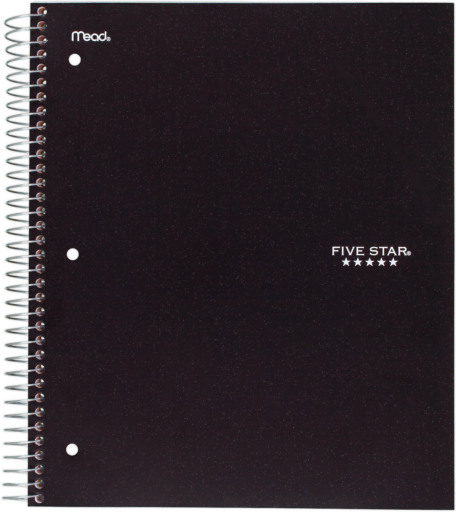 Mead Five Star Wirebound 3 Subject College Ruled Notebook, Black Shop