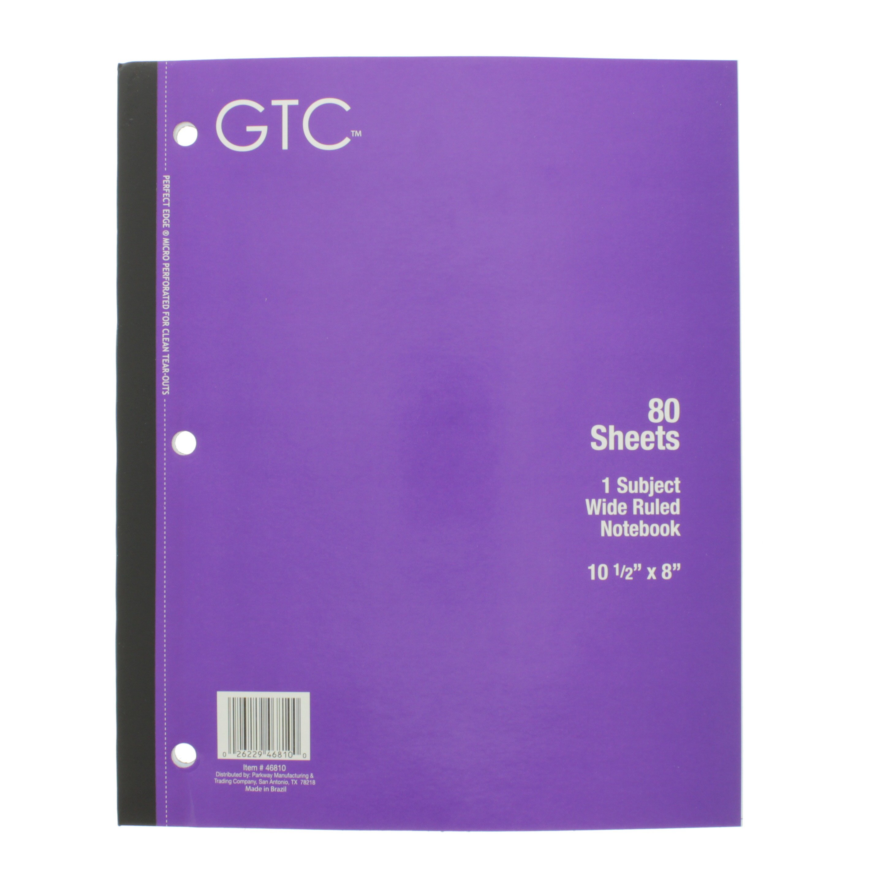 GTC 1 Subject Wide Ruled Notebook 80 Sheets, Purple - Shop Notebooks at ...