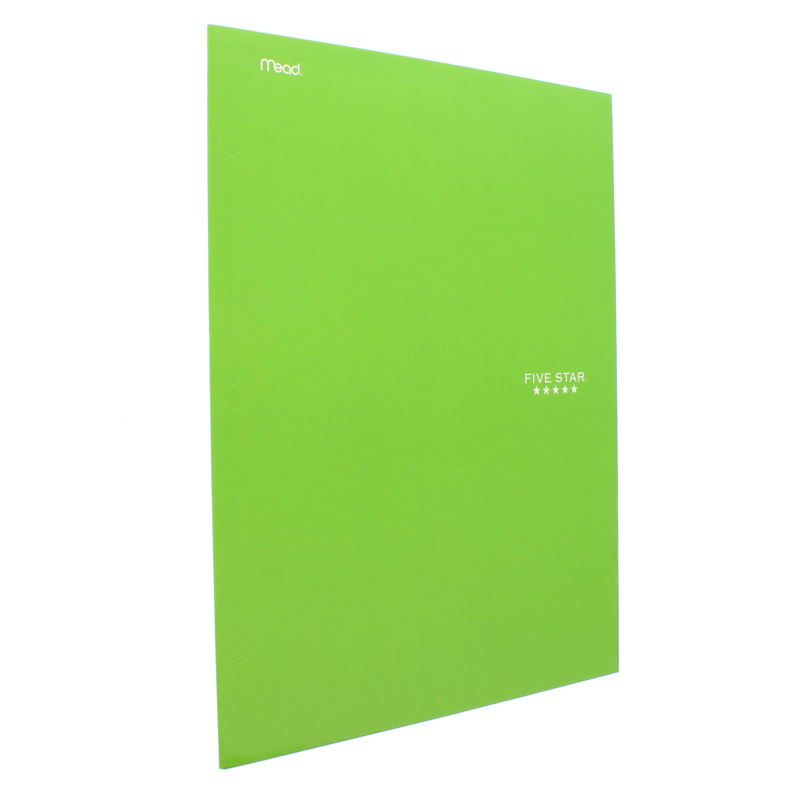 Mead Five Star 4 Pocket Paper Folder, Lime Green Shop School & Office Supplies at HEB