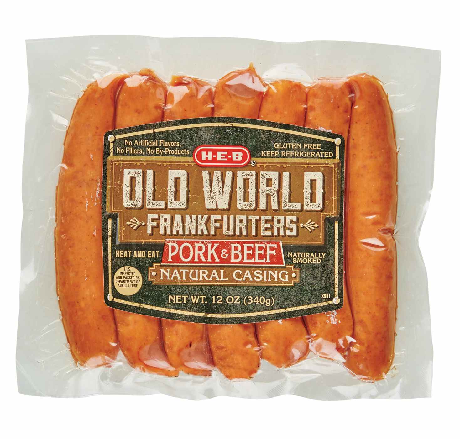 H-E-B Old World Pork & Beef Frankfurter; image 2 of 2