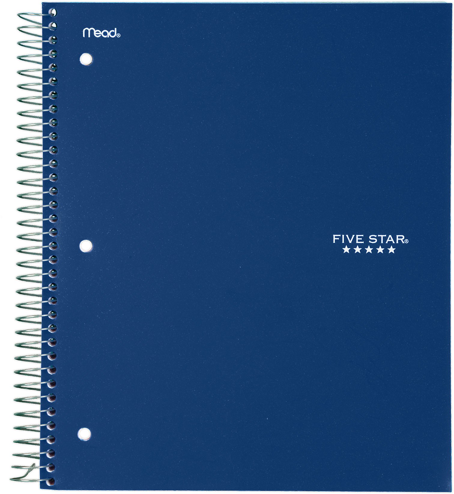 Mead Five Star 5 Subject Wirebound Wide Ruled Notebook, Navy Shop