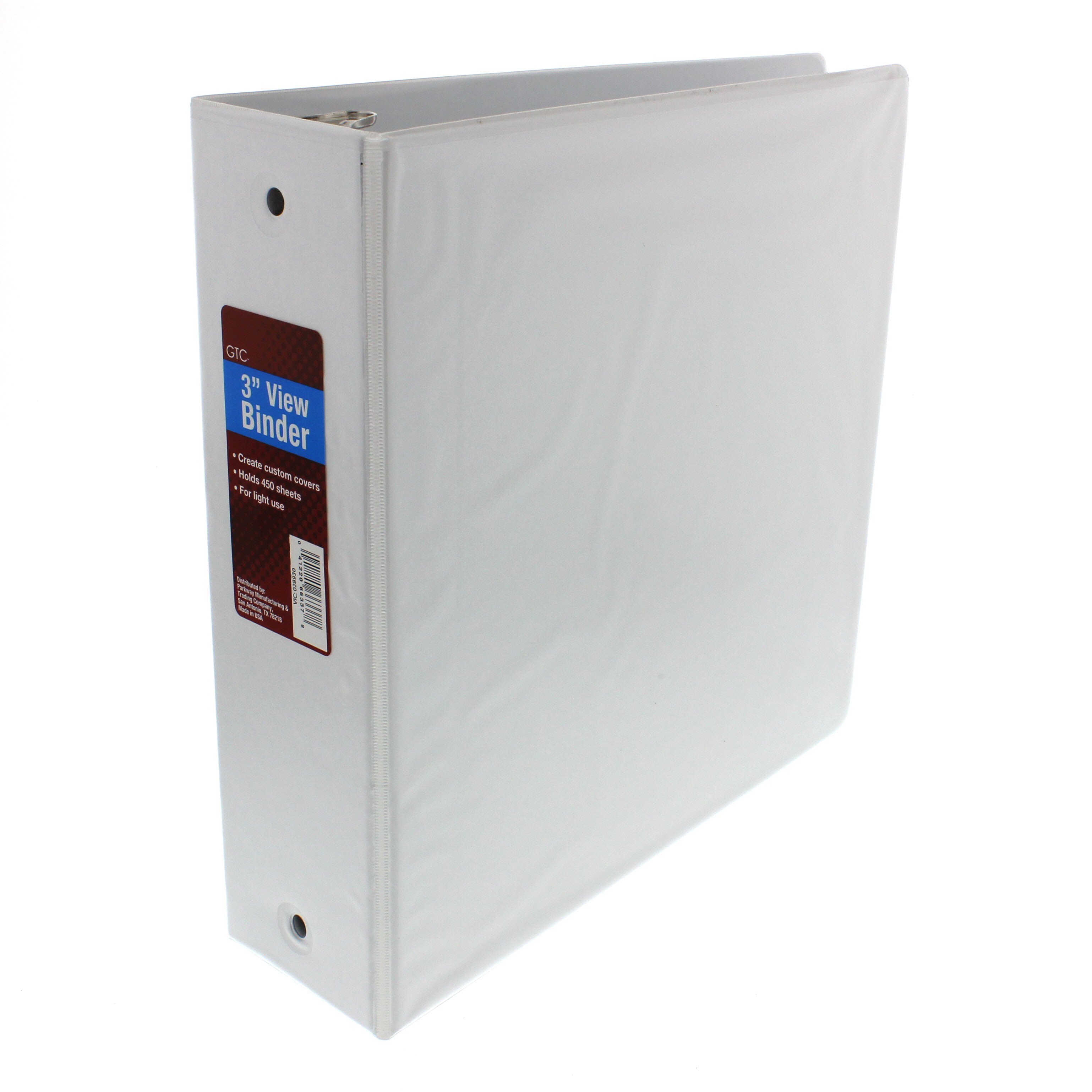 GTC 3 Inch View Binder, White Shop Binders at HEB