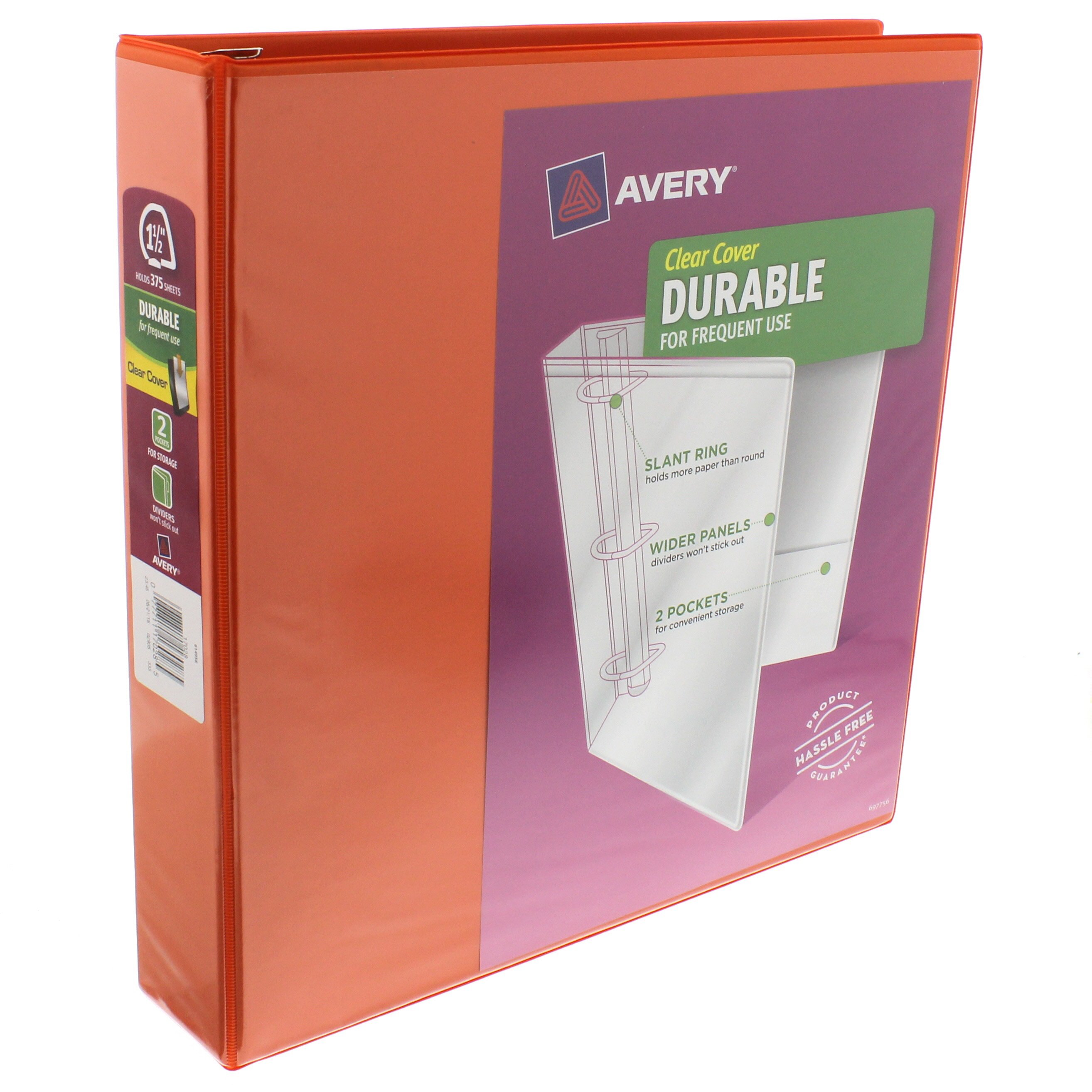 Avery Durable 1 1/2" View Binder with Slant Rings, Orange Shop