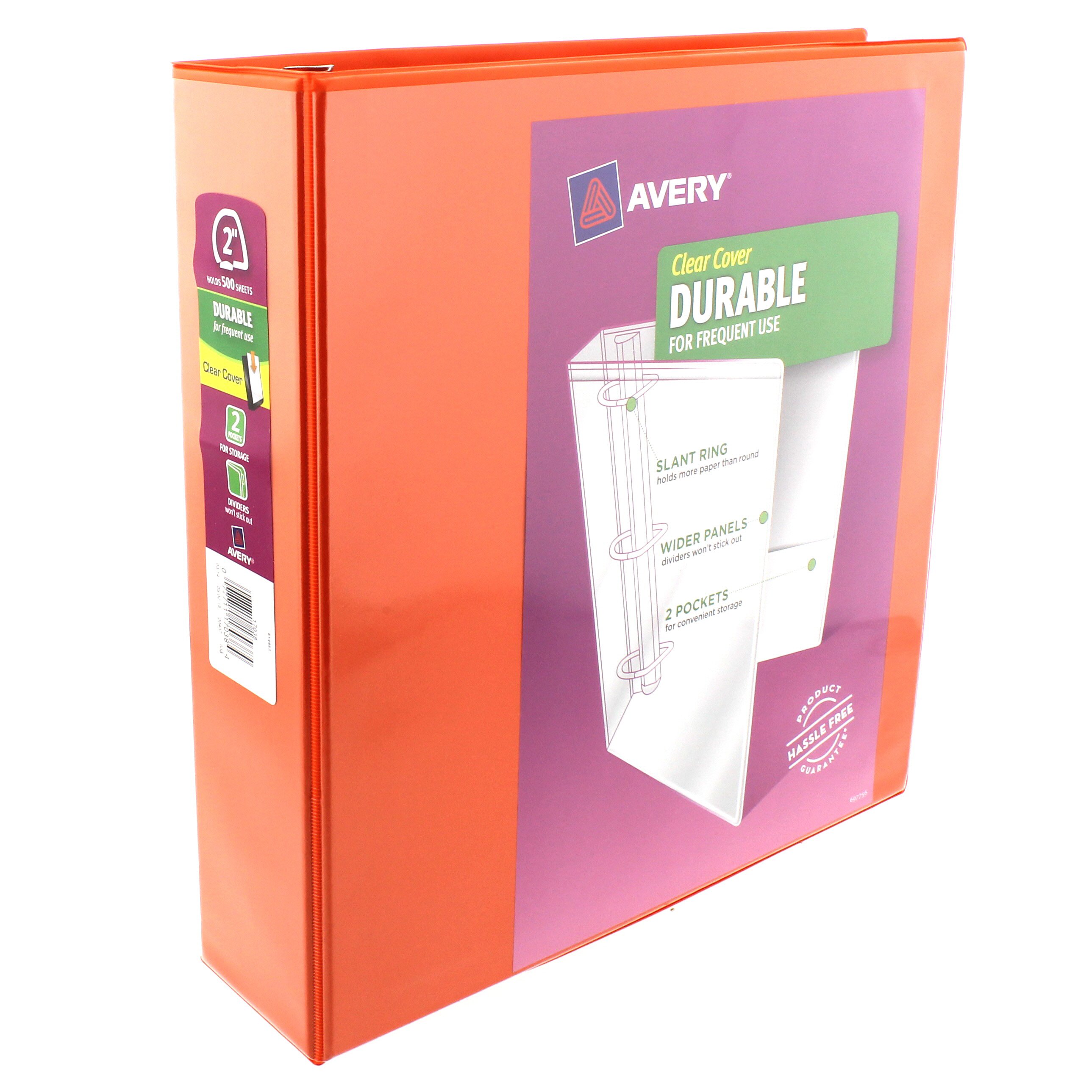Avery Durable 2" View Binder with Slant Rings, Orange Shop Binders at
