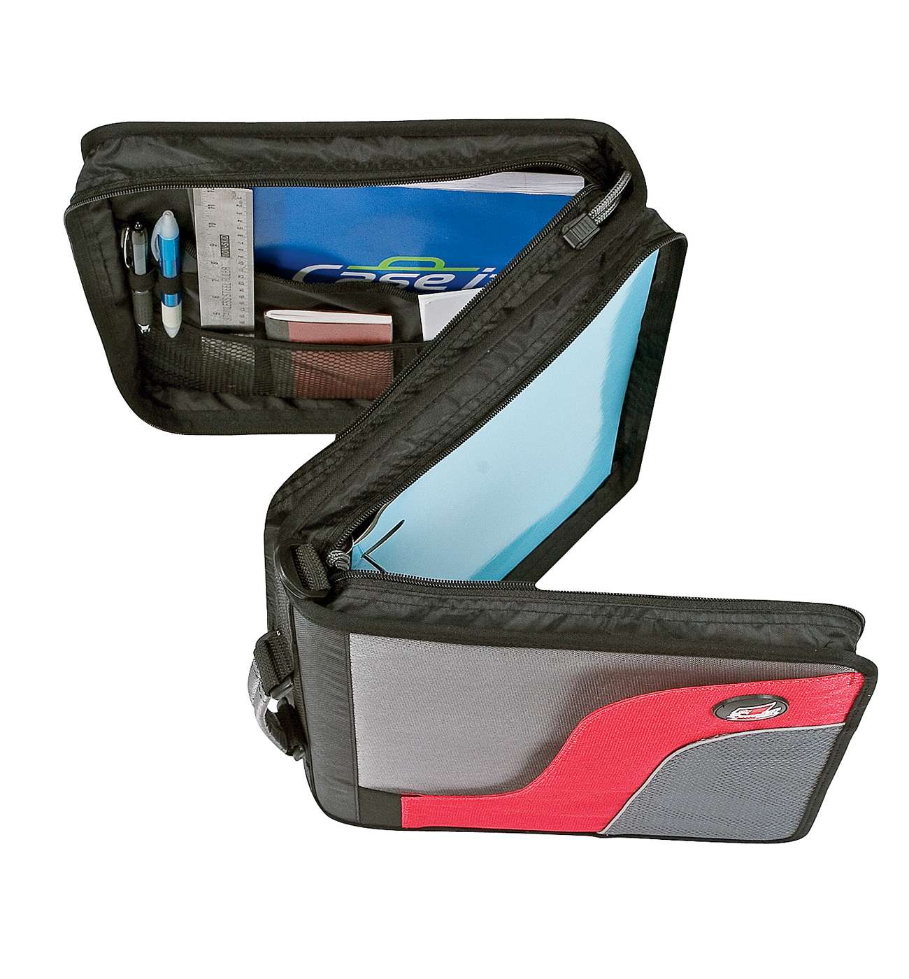 Case-It The Z Two-in-One Zipper Binder, Blue; image 2 of 2