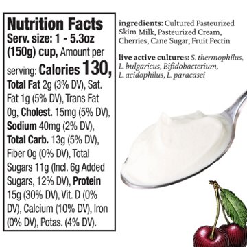 Siggi's 2% Non-Fat Strained Cream Skyr Yogurt - Black Cherry