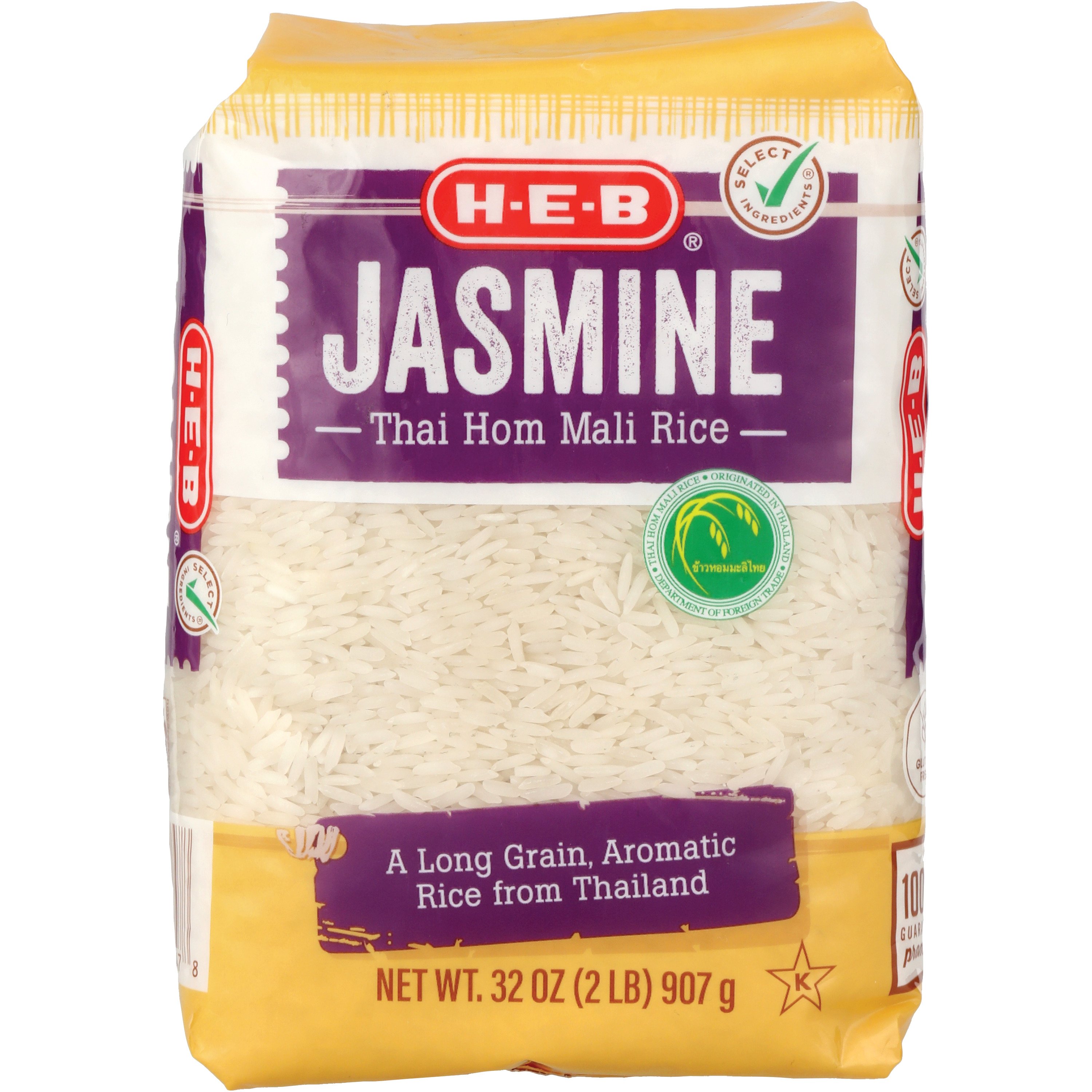 H-E-B Select Ingredients Jasmine Thai Hom Mali Rice - Shop Rice ...