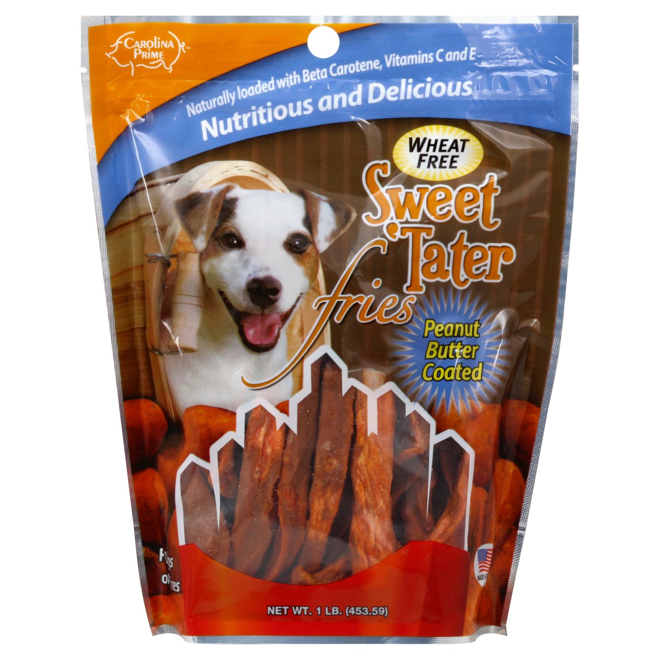 Carolina Prime What Free Sweet Tater Fries Peanut Butter Coated Dog Treats - Shop Dogs at H-E-B