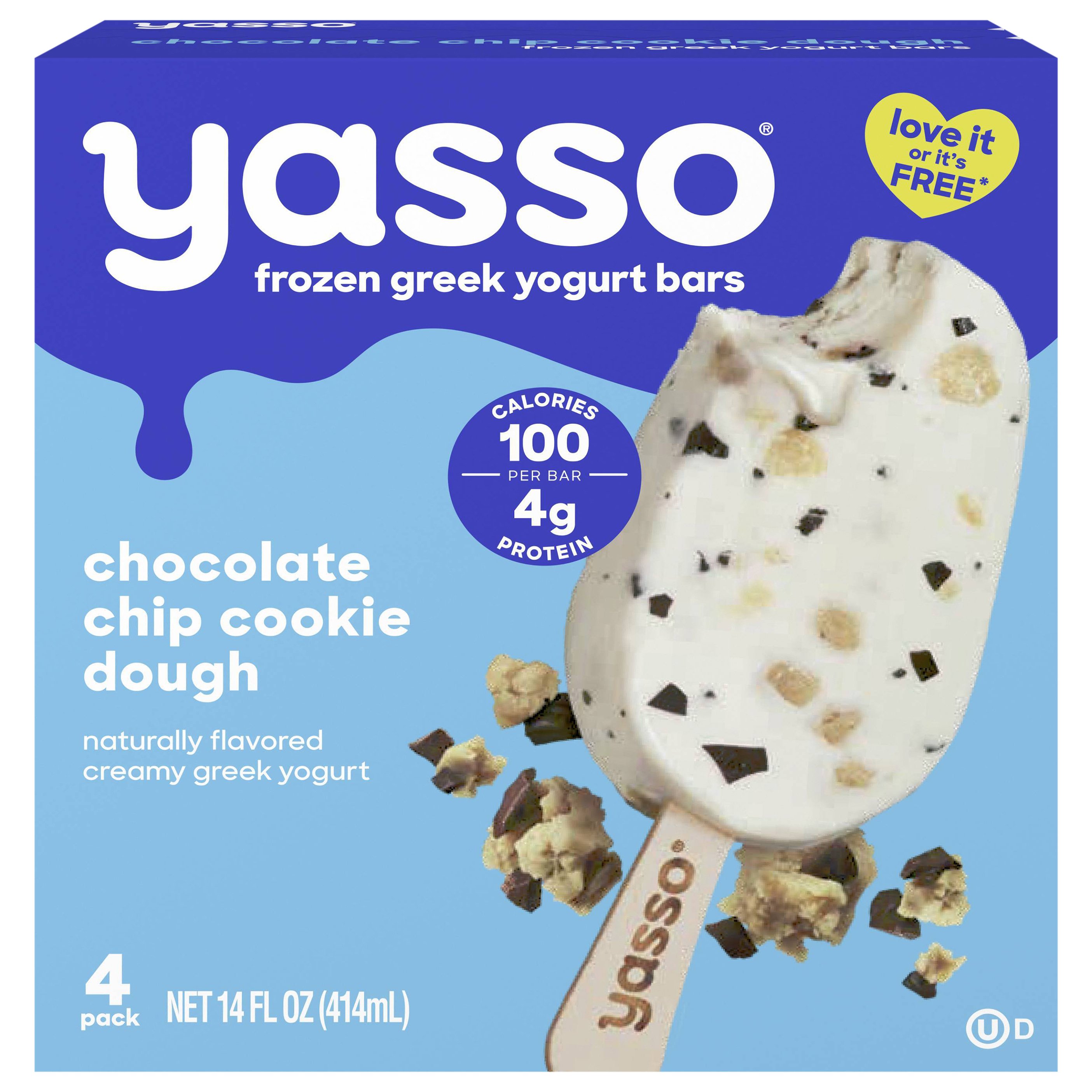 Yasso Chocolate Chip Cookie Dough Frozen Greek Yogurt Bars Shop Bars