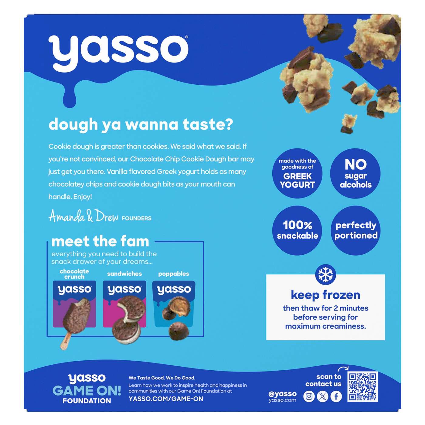 Yasso Chocolate Chip Cookie Dough Frozen Greek Yogurt Bars; image 2 of 7