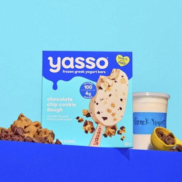 Yasso Chocolate Chip Cookie Dough Frozen Greek Yogurt Bars, 4 ct