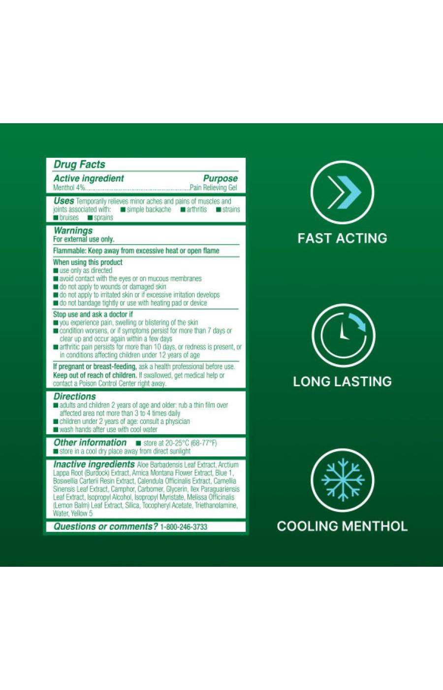 Biofreeze Menthol Pain Relief Gel; image 4 of 4