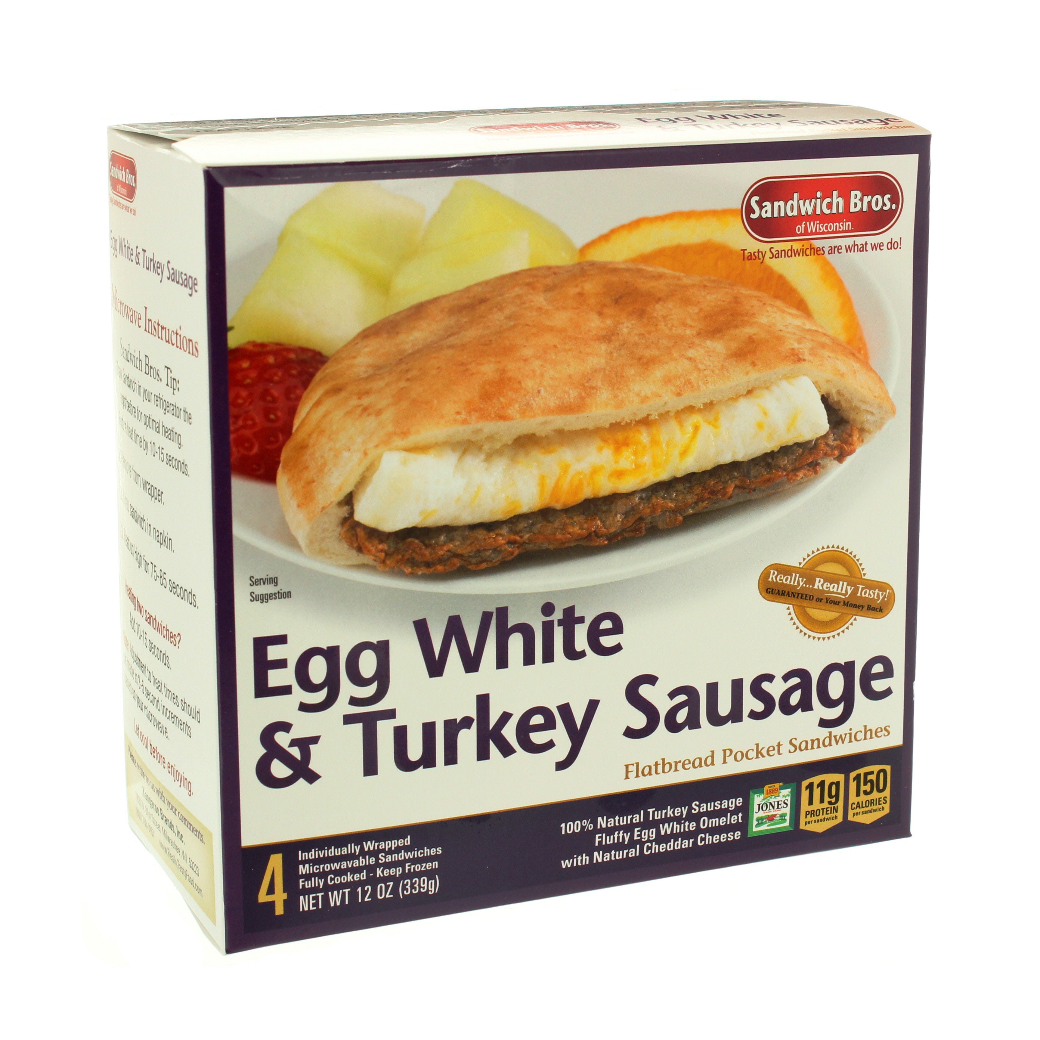 Sandwich Bros Egg White & Turkey Sausage Flatbread Pocket Sandwiches Shop Sandwiches at HEB