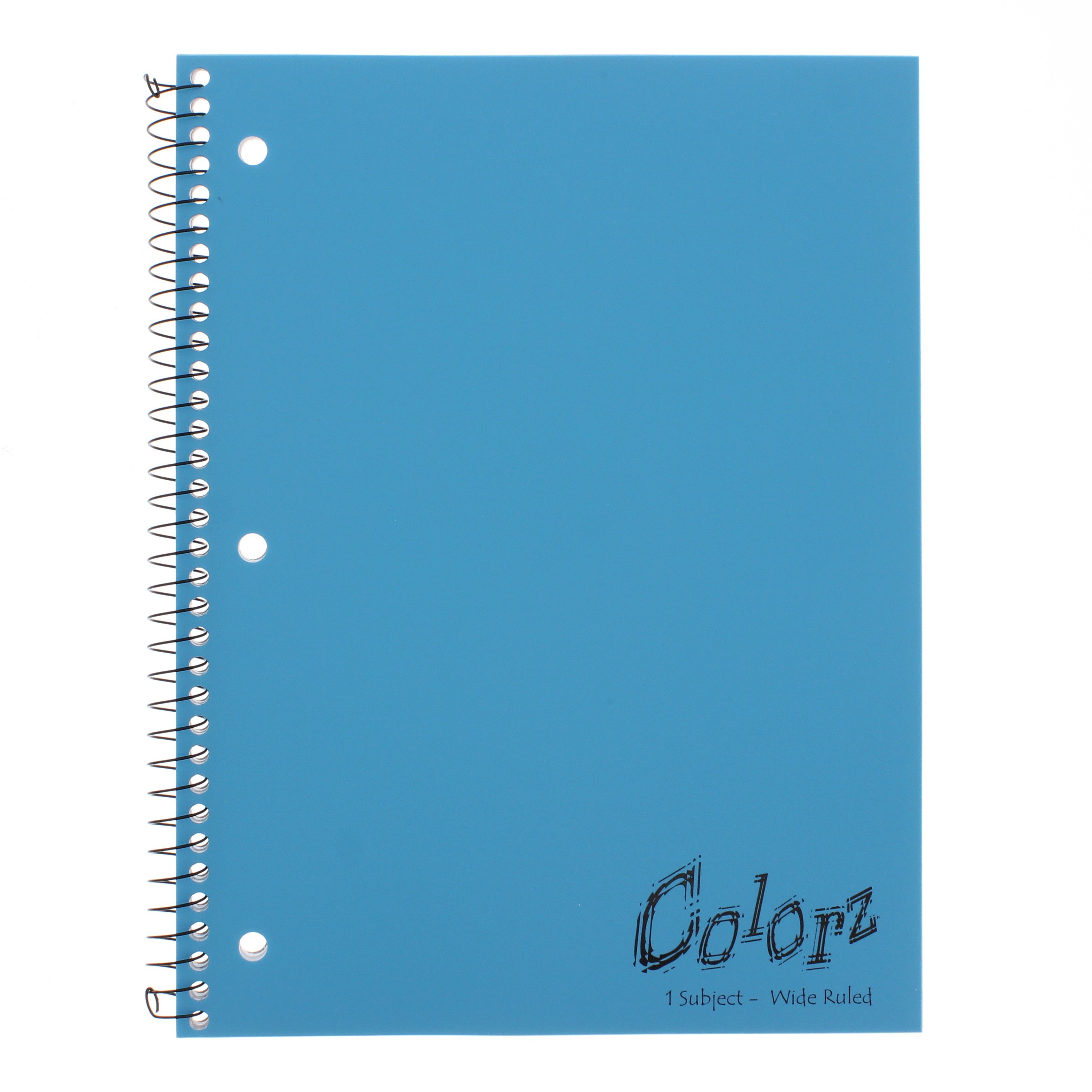 Colorz Wide Ruled 1 Subject Spiral Notebook, Blue Shop School