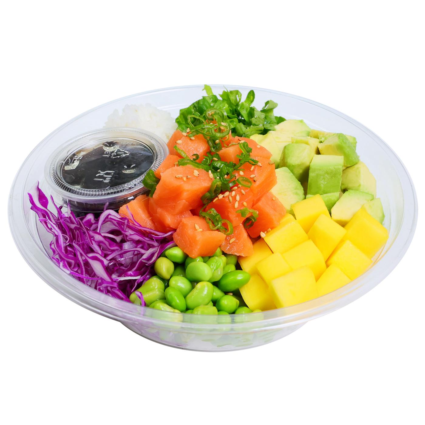H-E-B Sushiya Salmon Poke Bowl with White Rice & Original Sauce; image 3 of 3