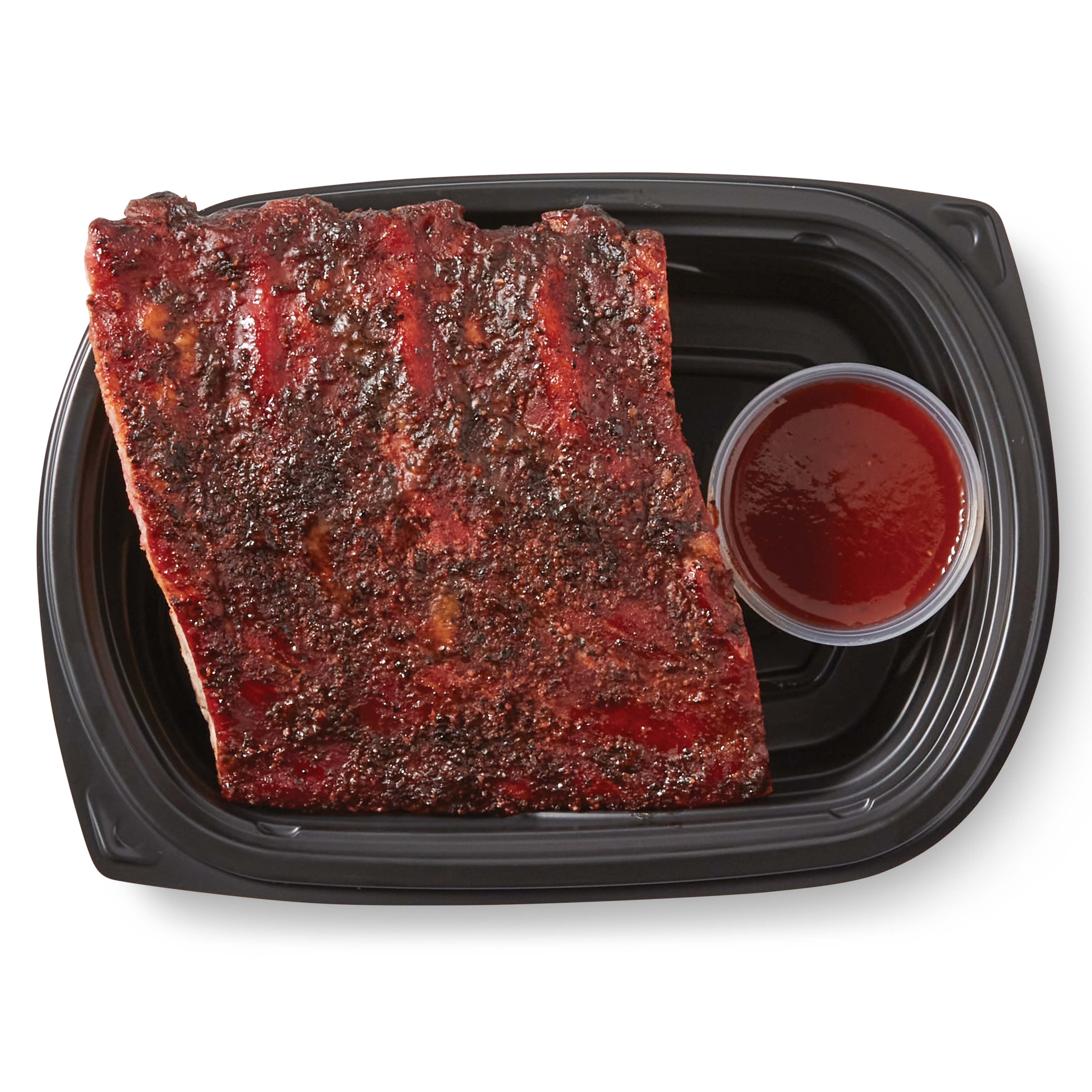 H-E-B True Texas BBQ St. Louis Smoked Pork Ribs With Sauce - Shop True ...