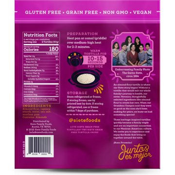 Siete Almond Flour Grain Free Tortillas, 8 ct
