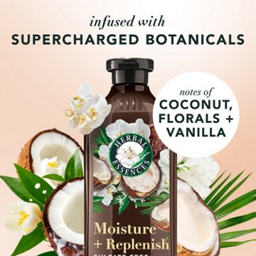Herbal Essences Moisture + Replenish Coconut Sulfate Free Shampoo, 13.5 fl oz