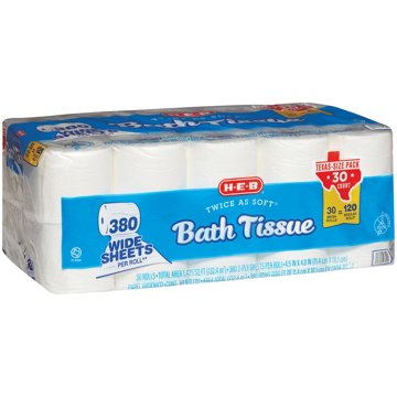 H-E-B Twice As Soft Toilet Paper - Texas-Size Pack, 30 Mega Rolls