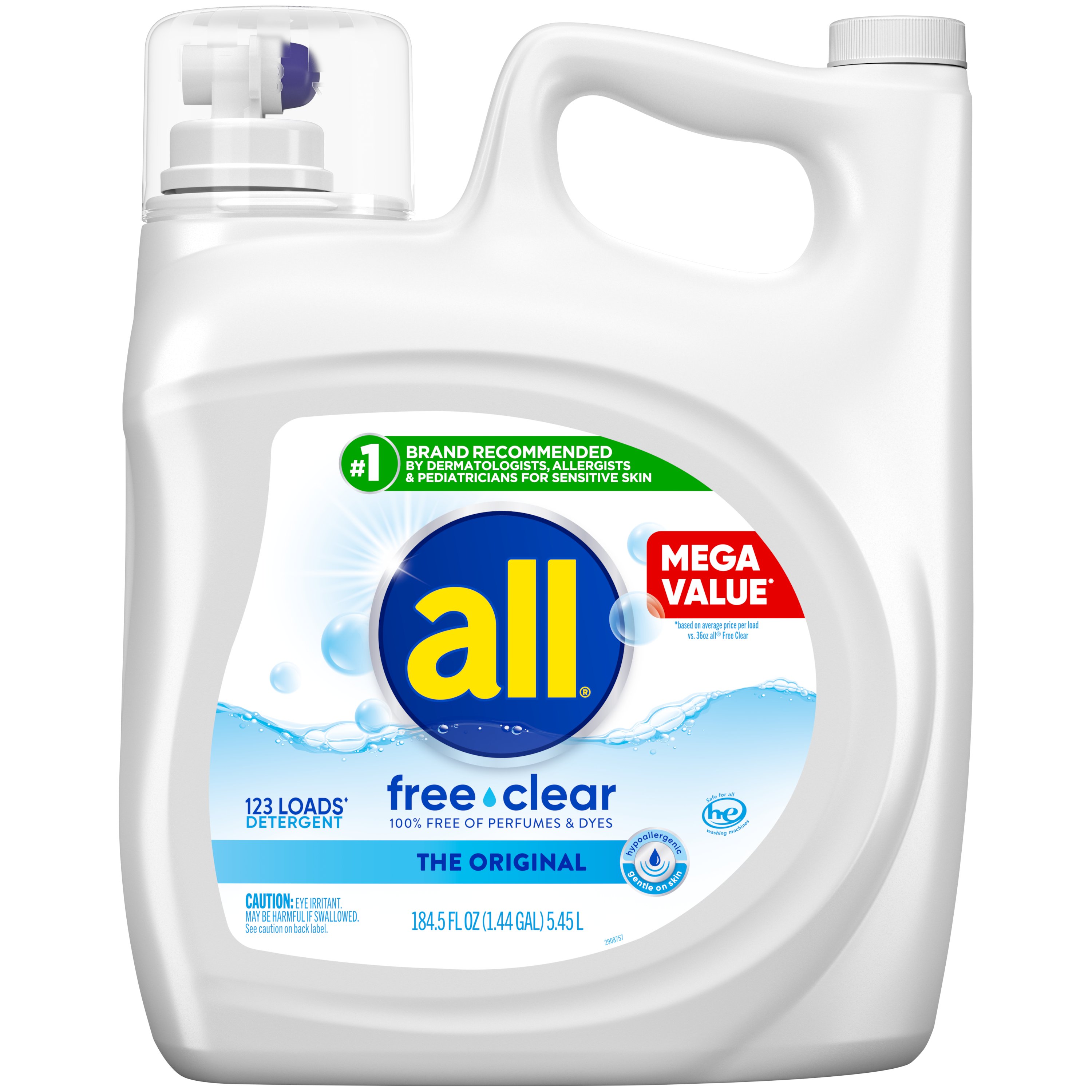 All Free Clear He Liquid Laundry Detergent 123 Loads Original Shop