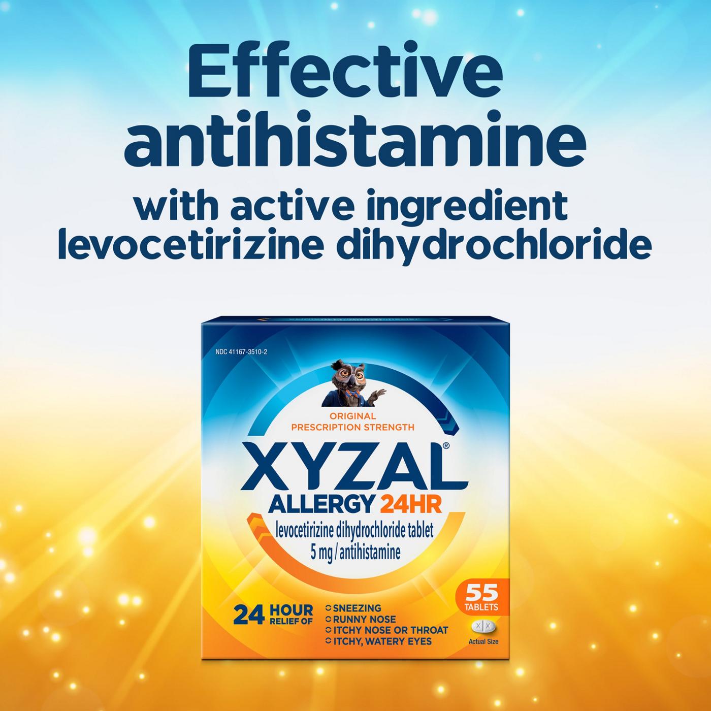 Xyzal 24 Hour Allergy Relief Prescription Strength Antihistamine Tablets; image 5 of 6