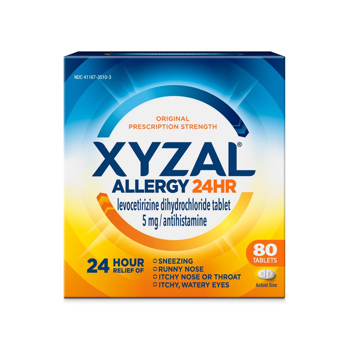 Xyzal 24 Hour Allergy Relief Prescription Strength Antihistamine Tablets; image 1 of 2
