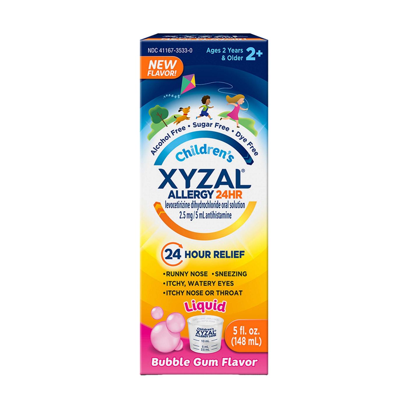 Xyzal Children's Allergy 24 Hour Relief Liquid - Bubble Gum; image 1 of 7